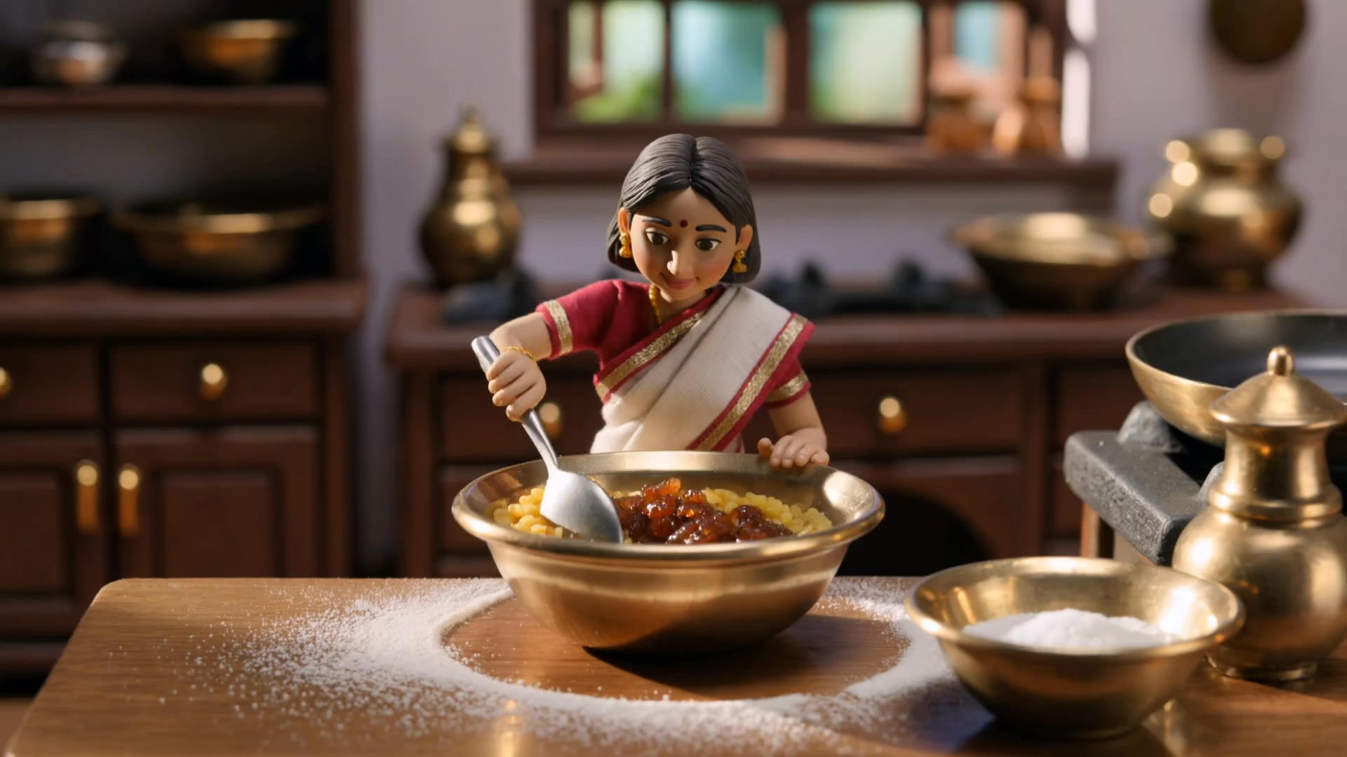 Miniature aai making Puralpoli - miniature ai image AI video