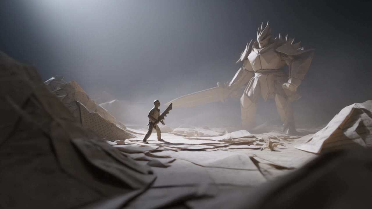 Kling AI work 309393806500385 - crumpled paper texture AI video