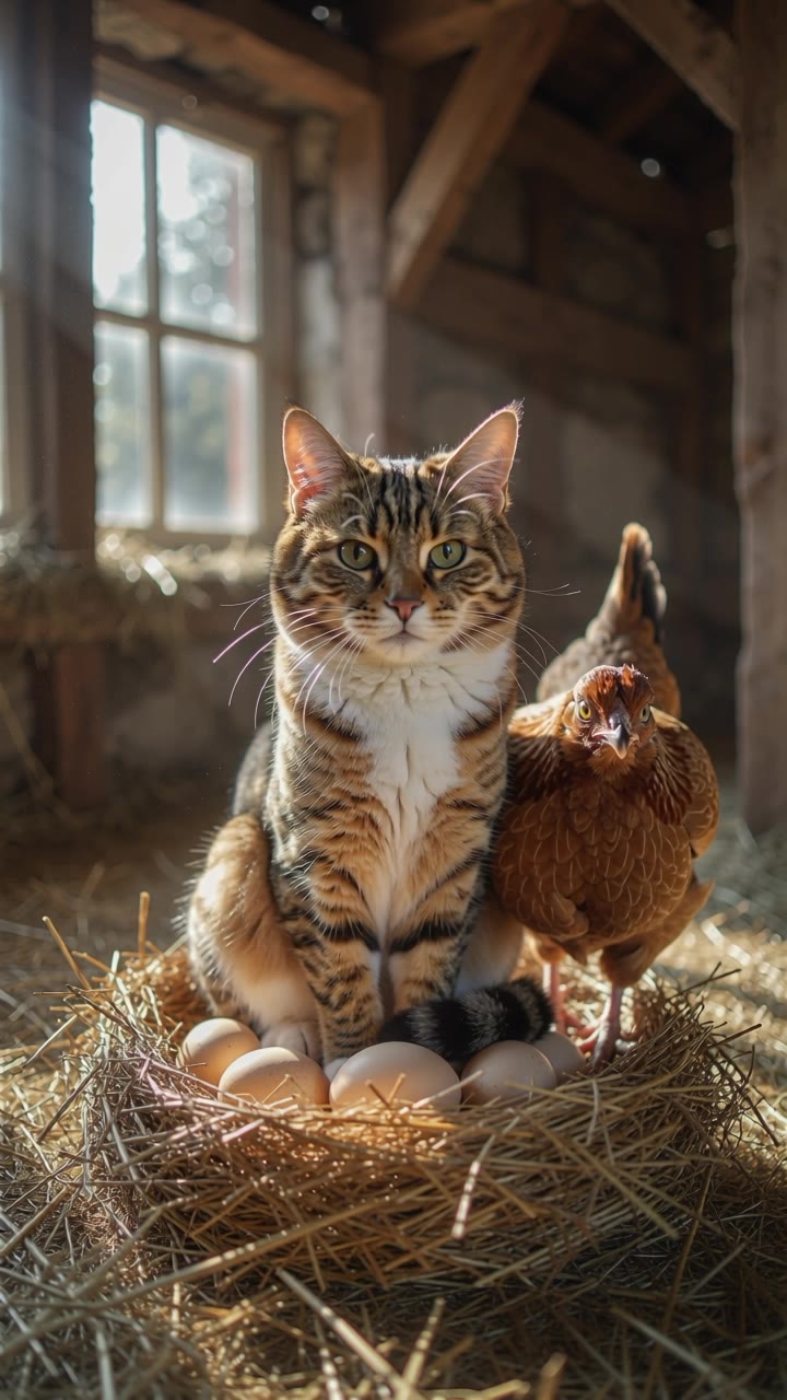 Kling AI work 309251898618284 - evolution of hen AI video