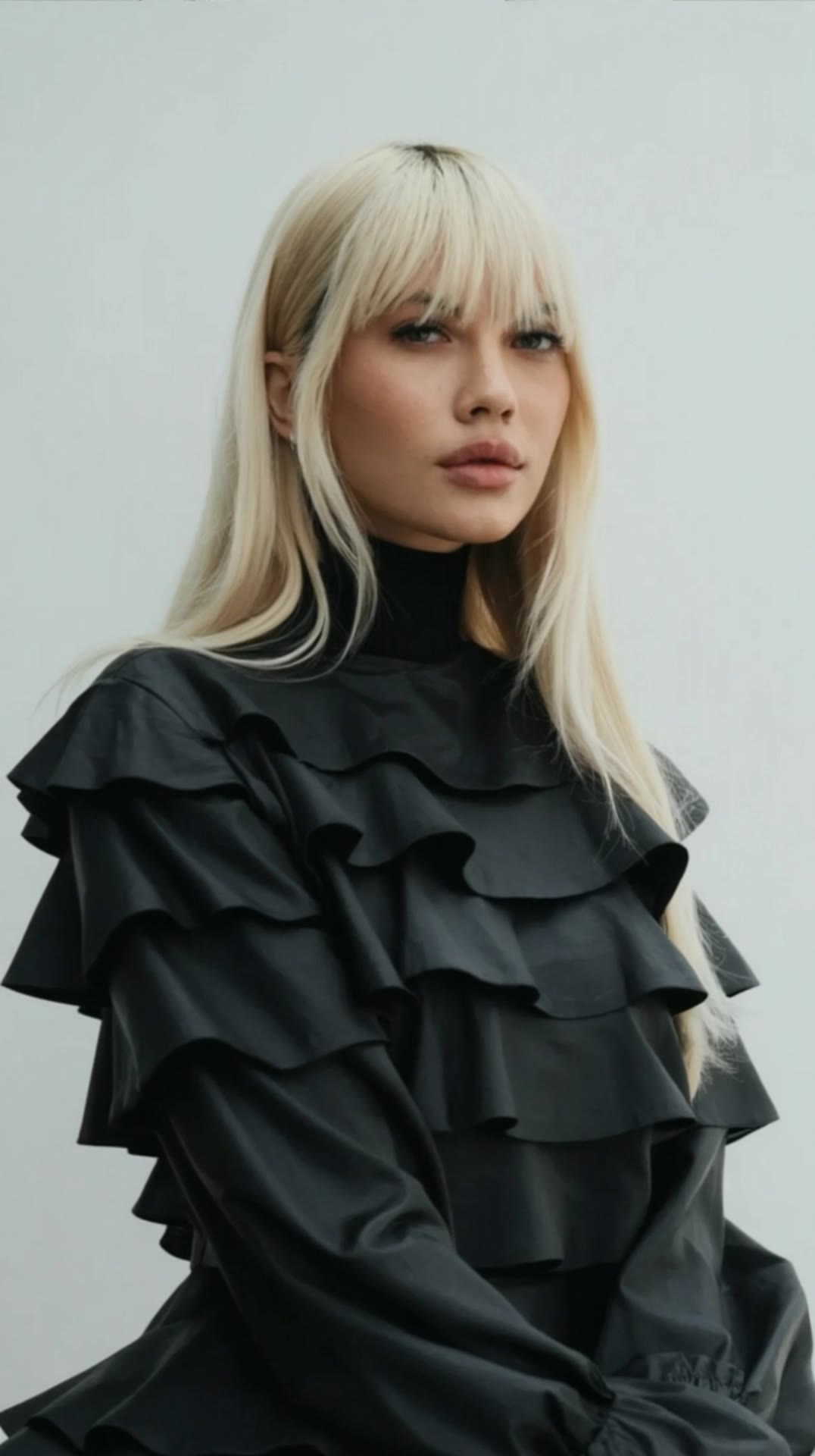 The woman's blonde hair - what would i look like blonde hair AI video