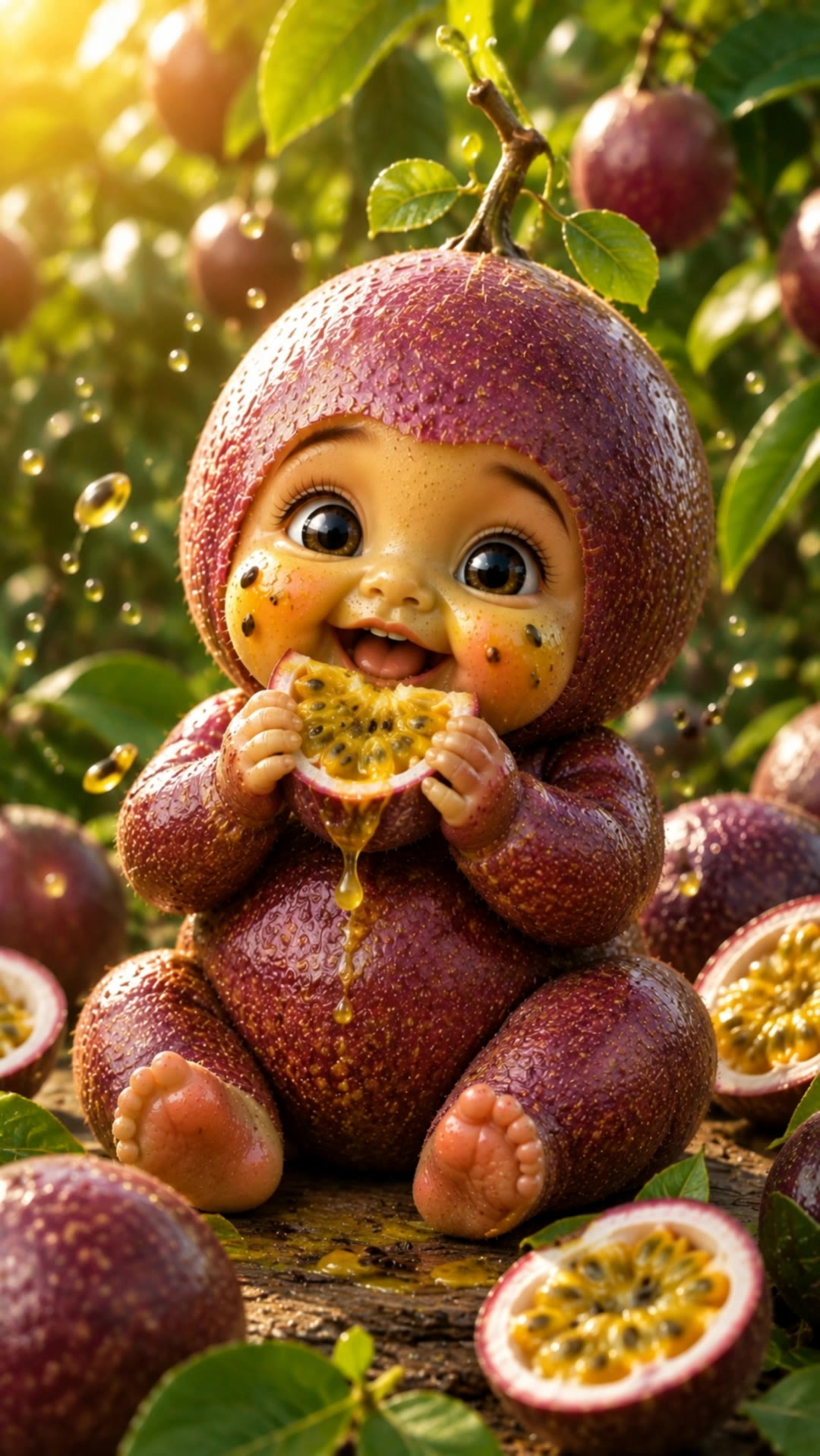 Passion, fruit baby - fruit kling ai wallpaper AI video