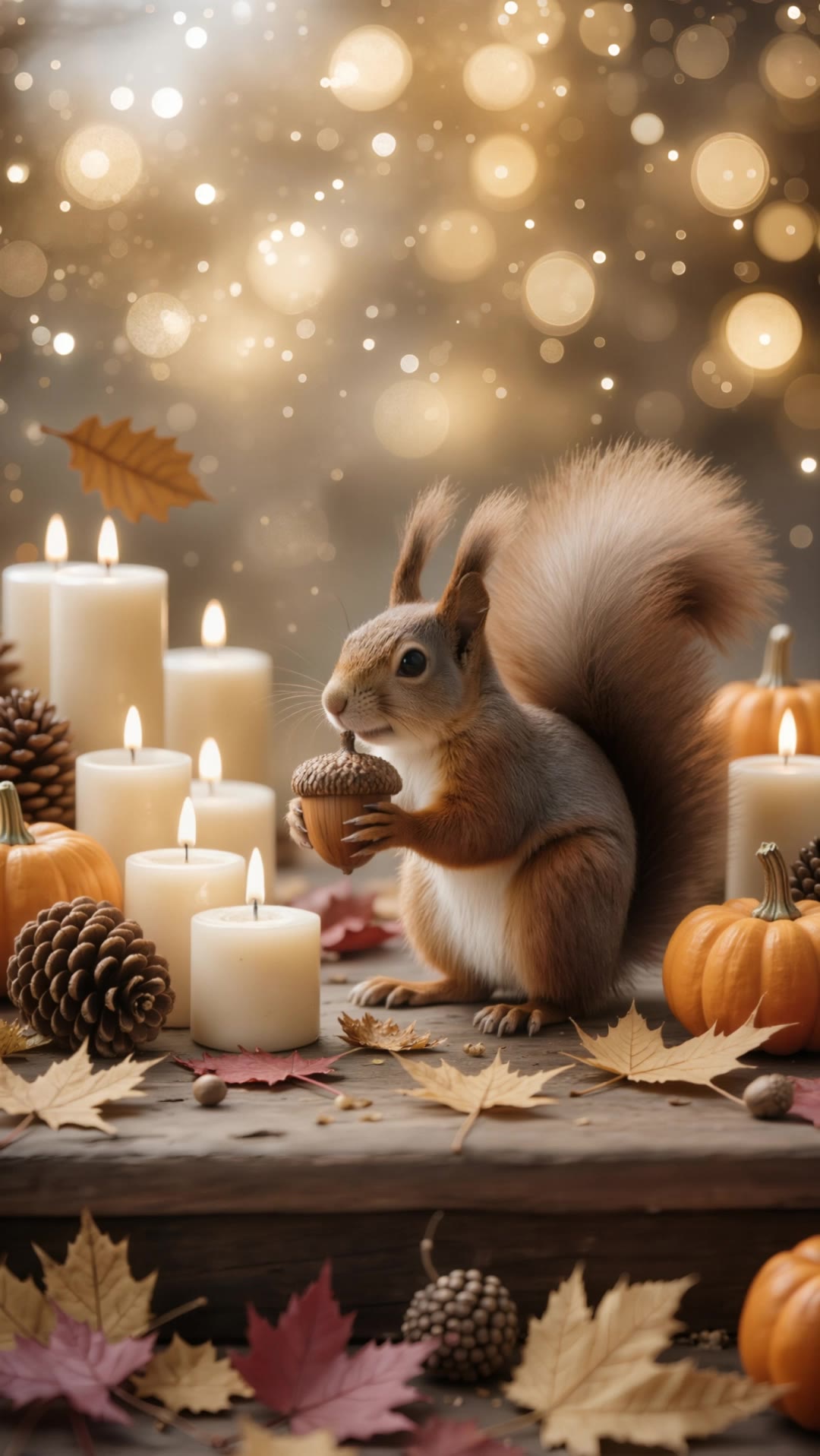 Squirrel on a Spring background - background scene AI video