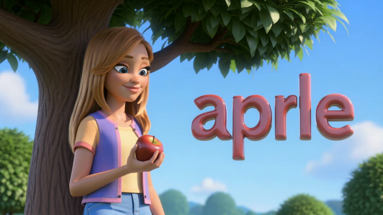 TV bumper: apple - text animation AI video
