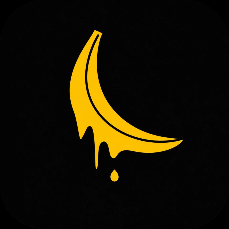 melting banana Icon animation  - nano banana logo prompt AI video