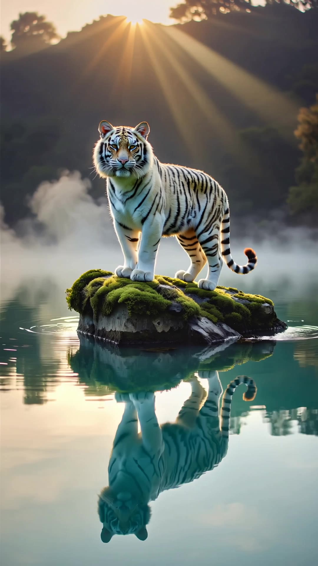The Majesty of a white tiger. - tiger scene AI video