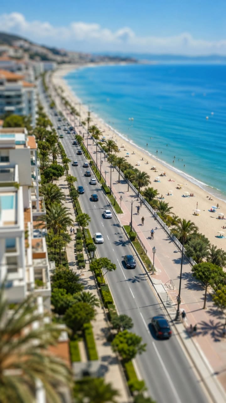 Miniature Seaside Boulevard - miniature ai image AI video