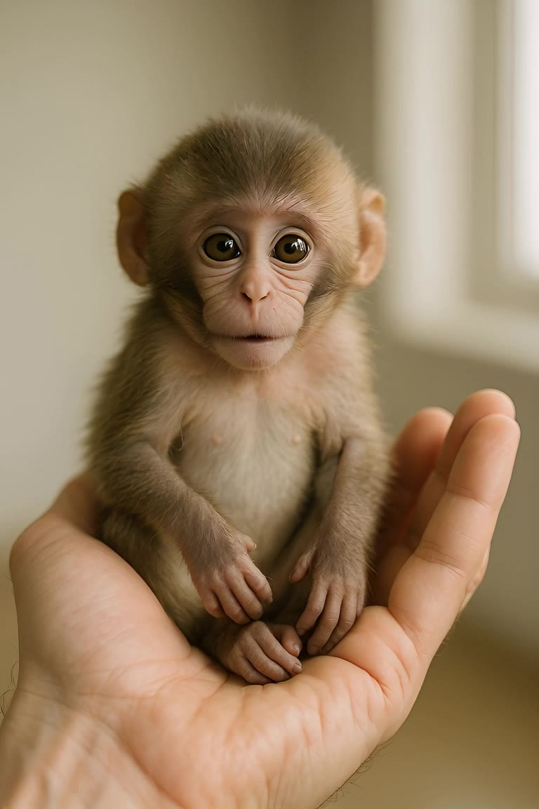 Little monkey love bananas - monkey style AI video
