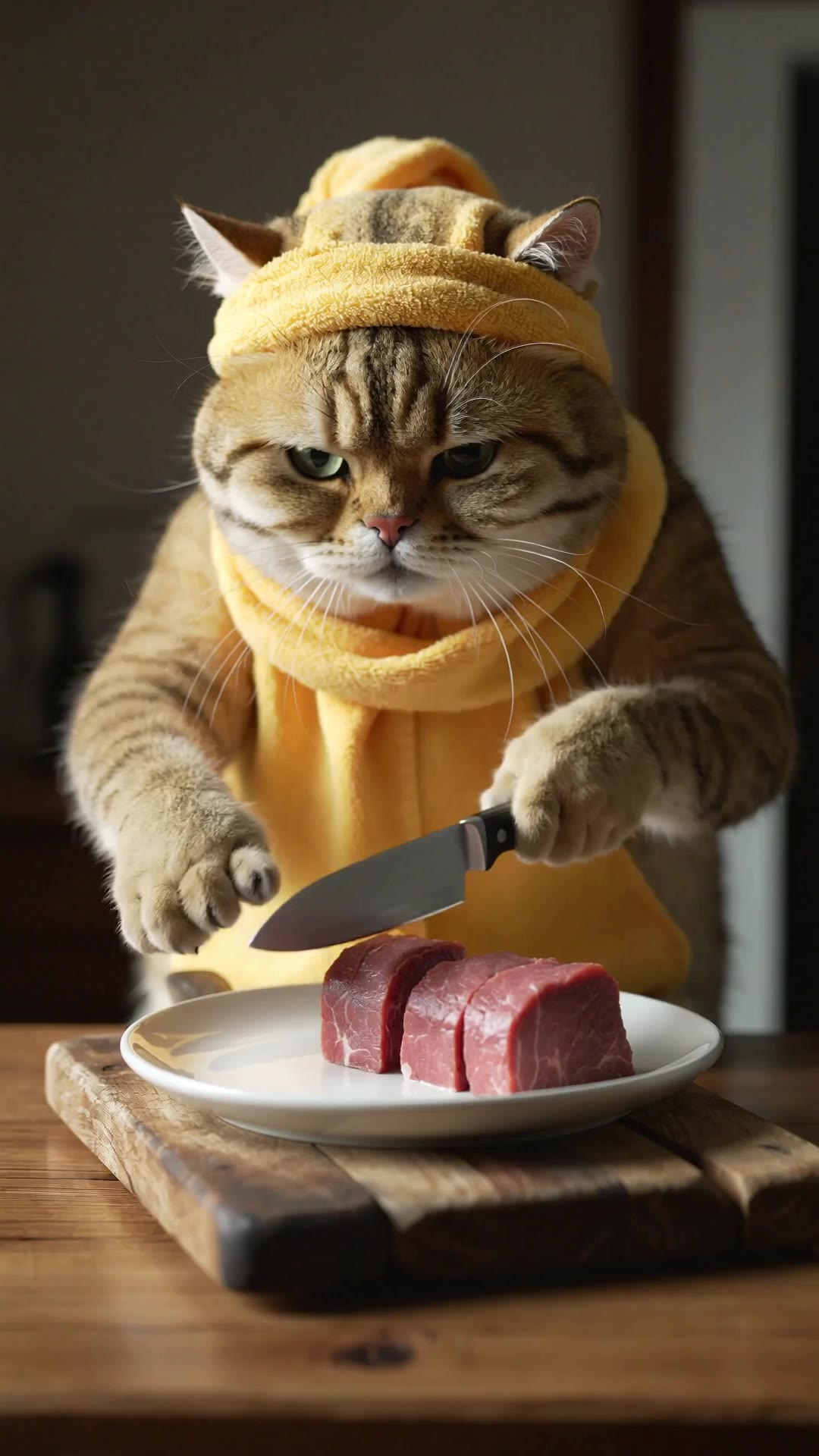 Cat Slice Beef - easy slice ai AI video