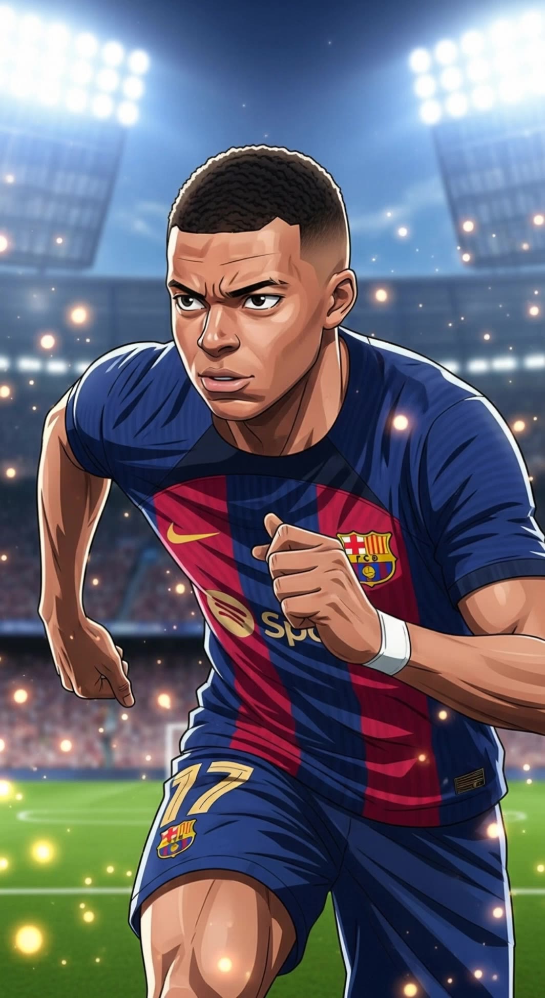 Football player - neon football field AI video