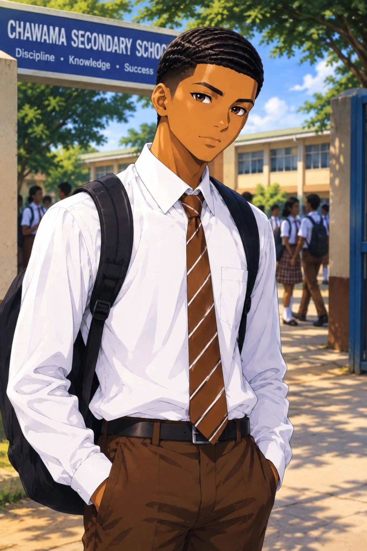 high school Anime - anime room background AI video