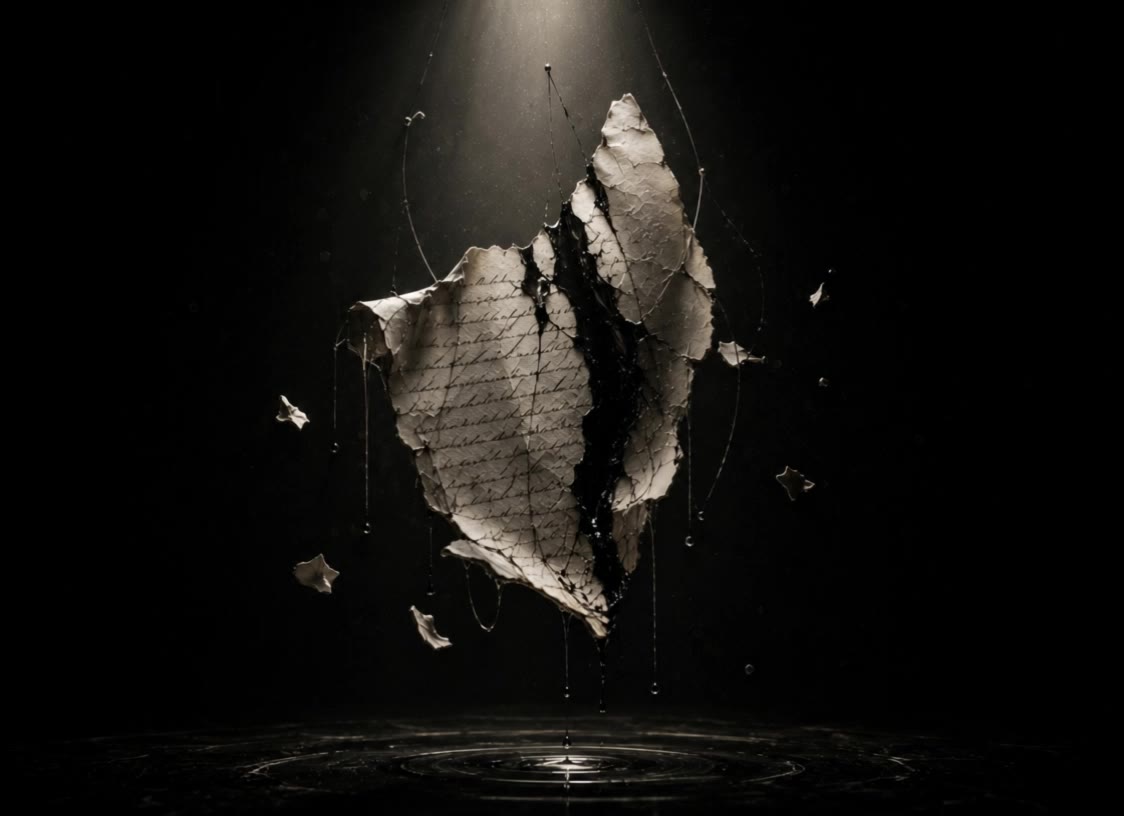 Tattered  - torn paper edge AI video
