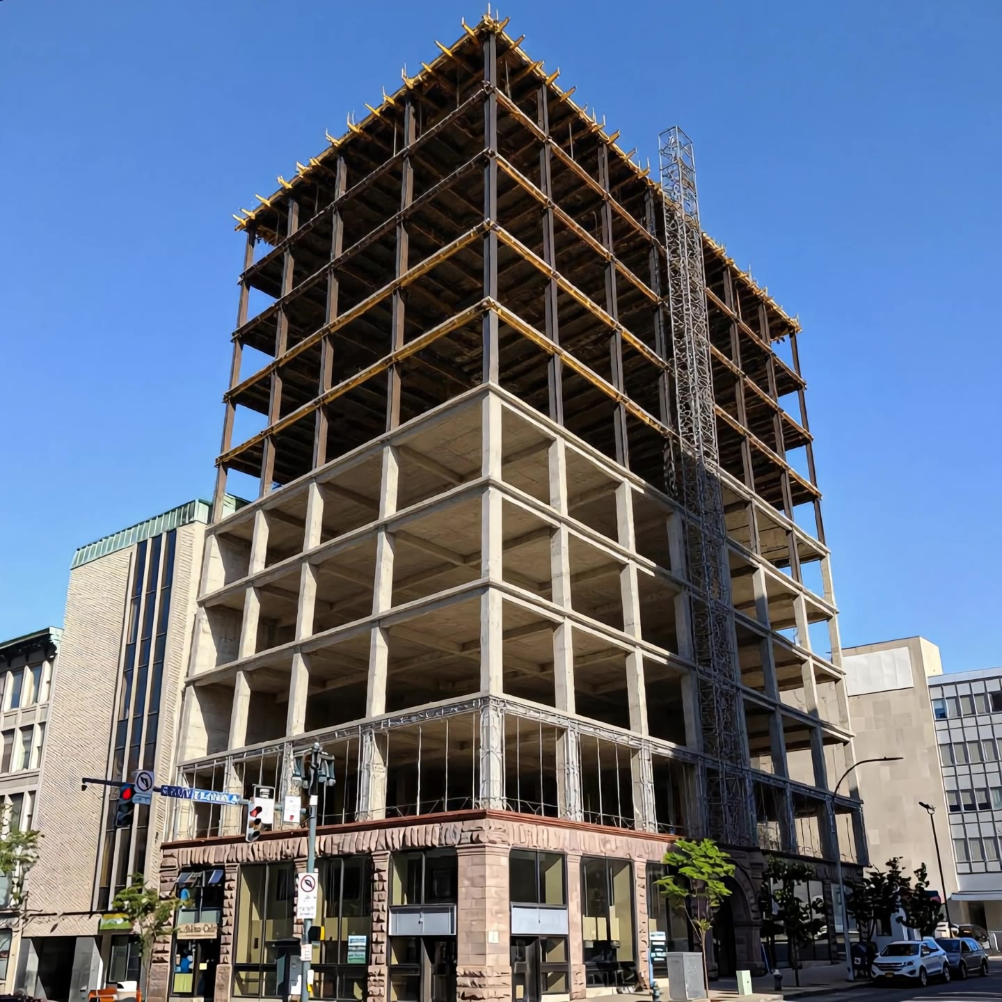 Building Construction Timelapse - construction AI video