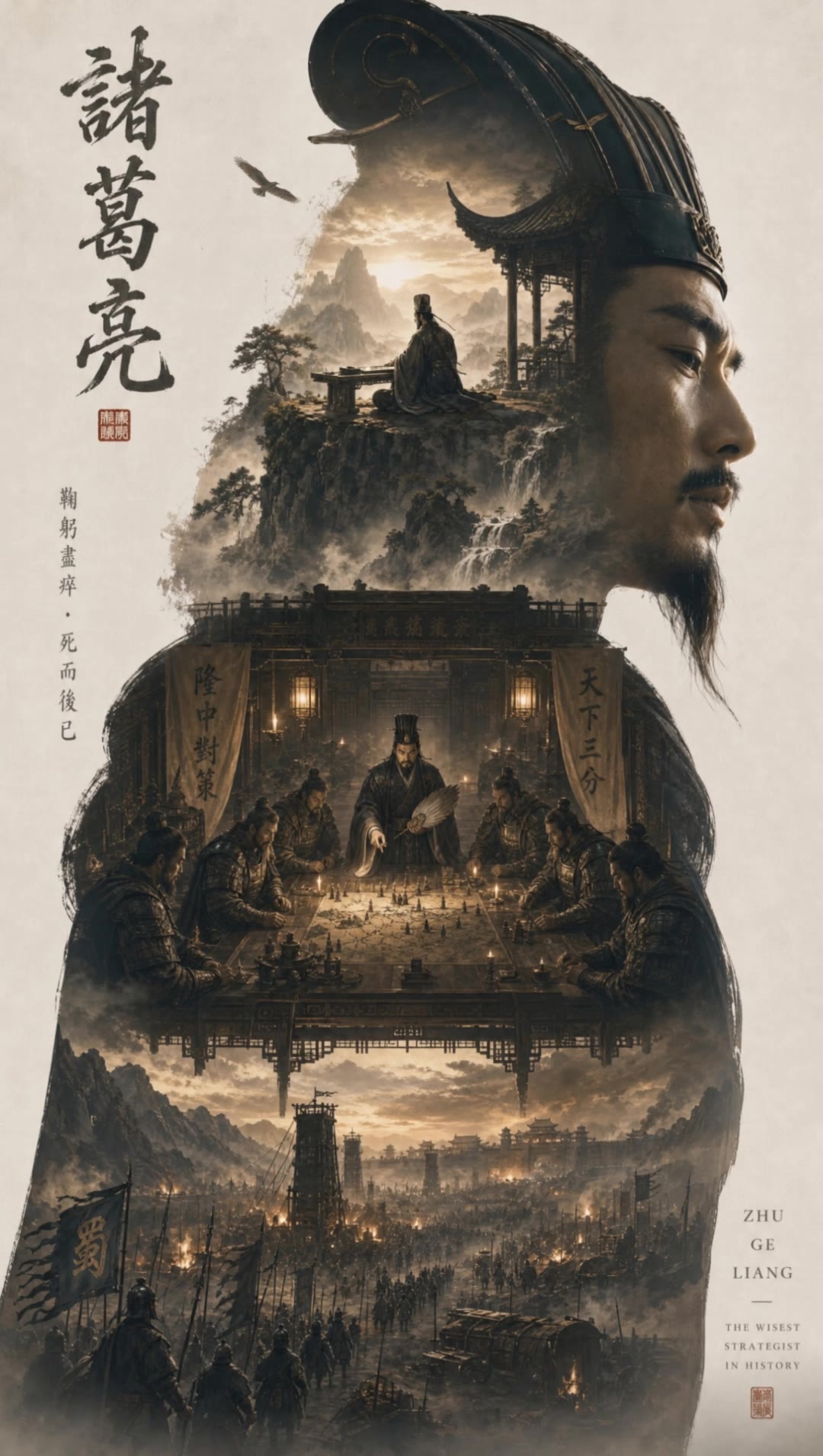 Zhuge Liang Living Poster - pov poster design AI video
