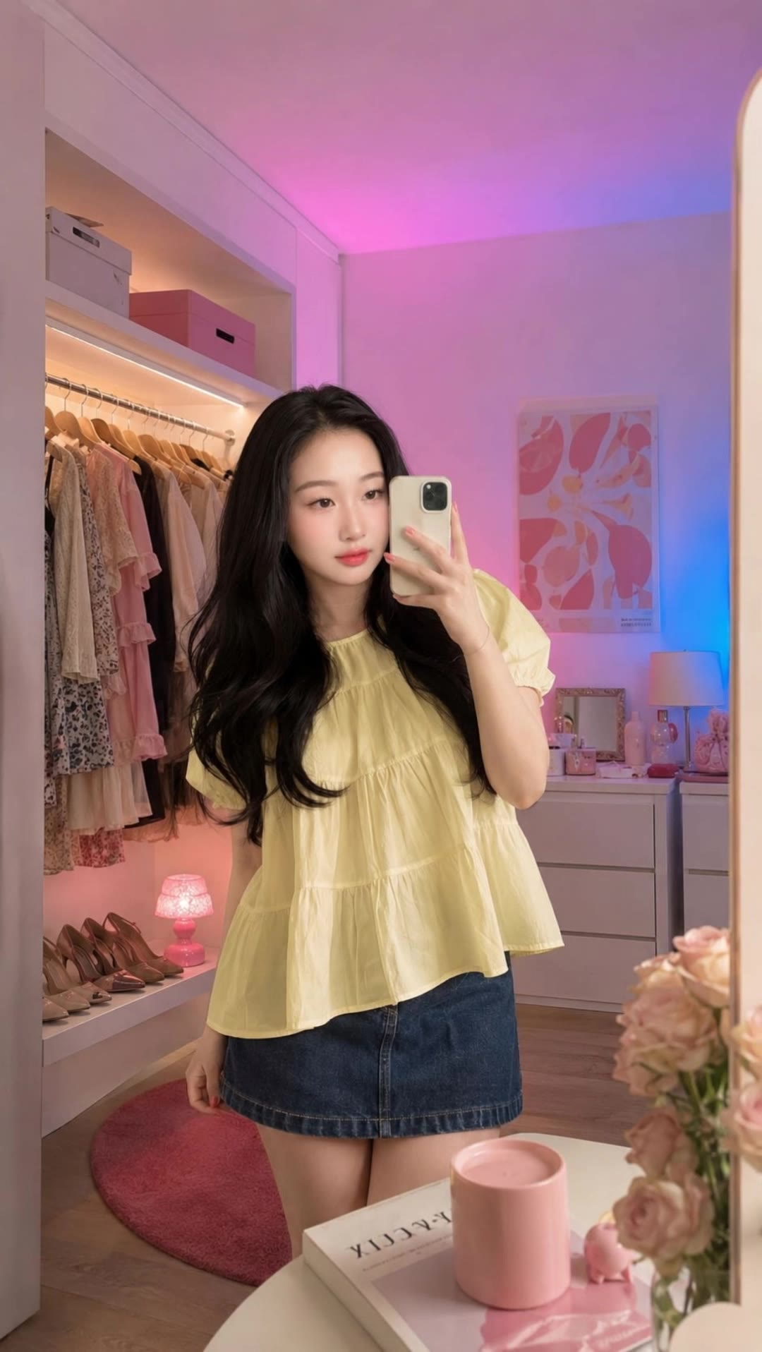 Kling AI work 317284846525361 - dark hair pink highlights AI video