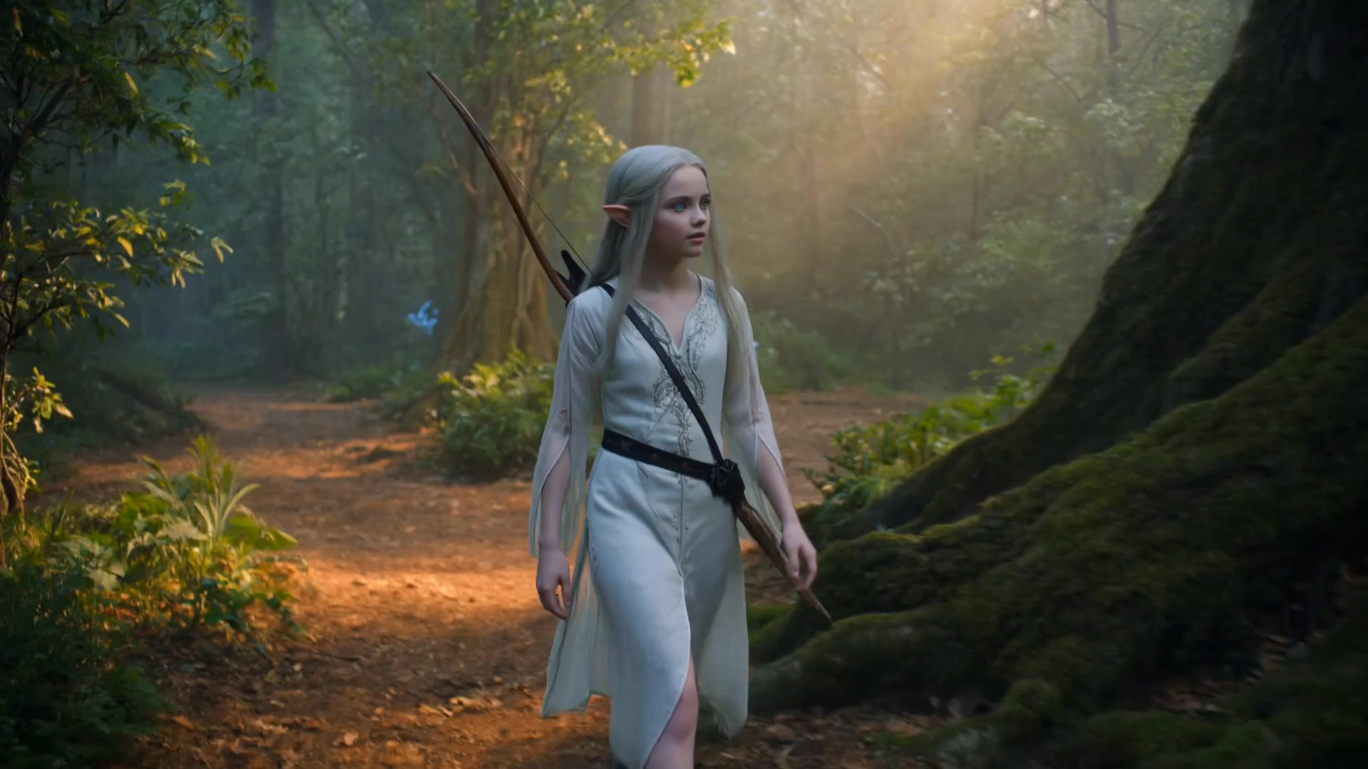Young female elf - hair filters AI video