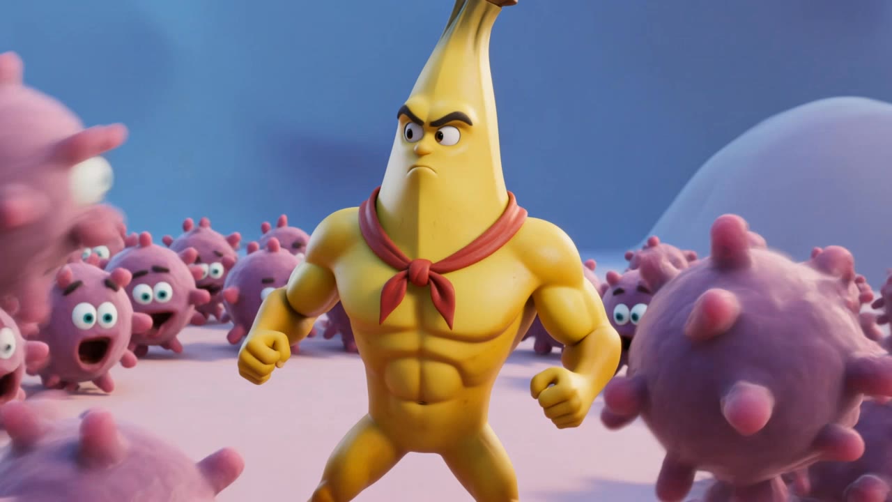 Banana vs Germs - anime nano banana kling AI video