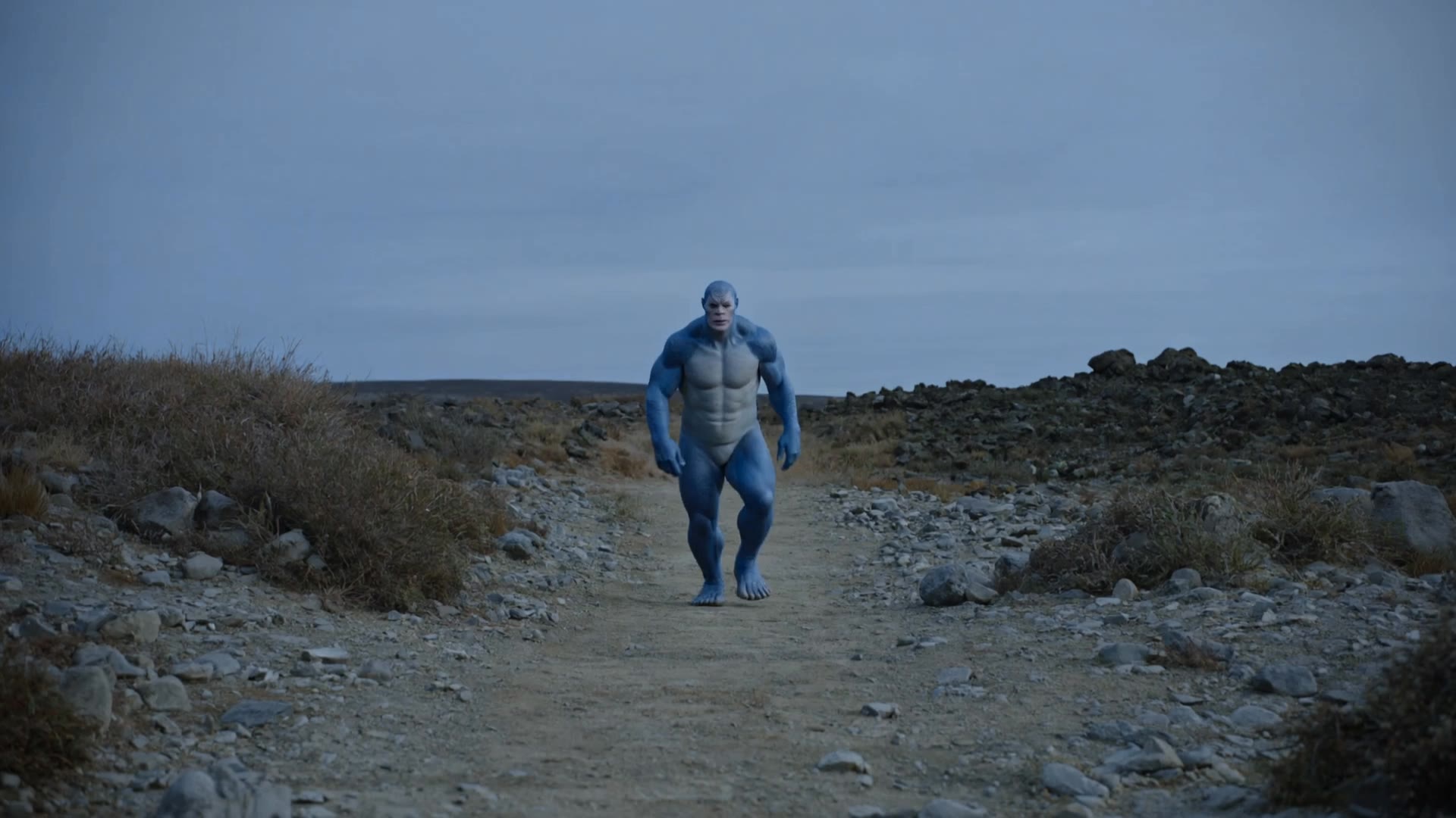 The Giant Blue Monster - monster scene AI video