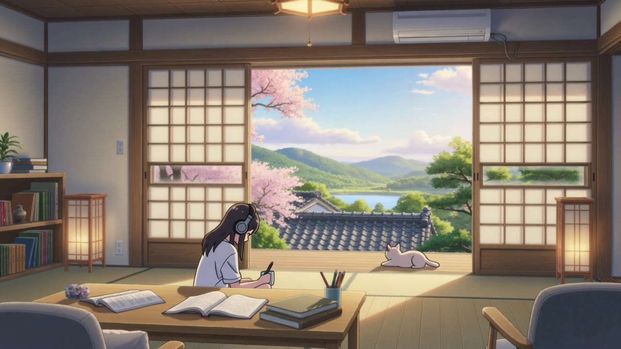 Lofi study session - study video generator AI video