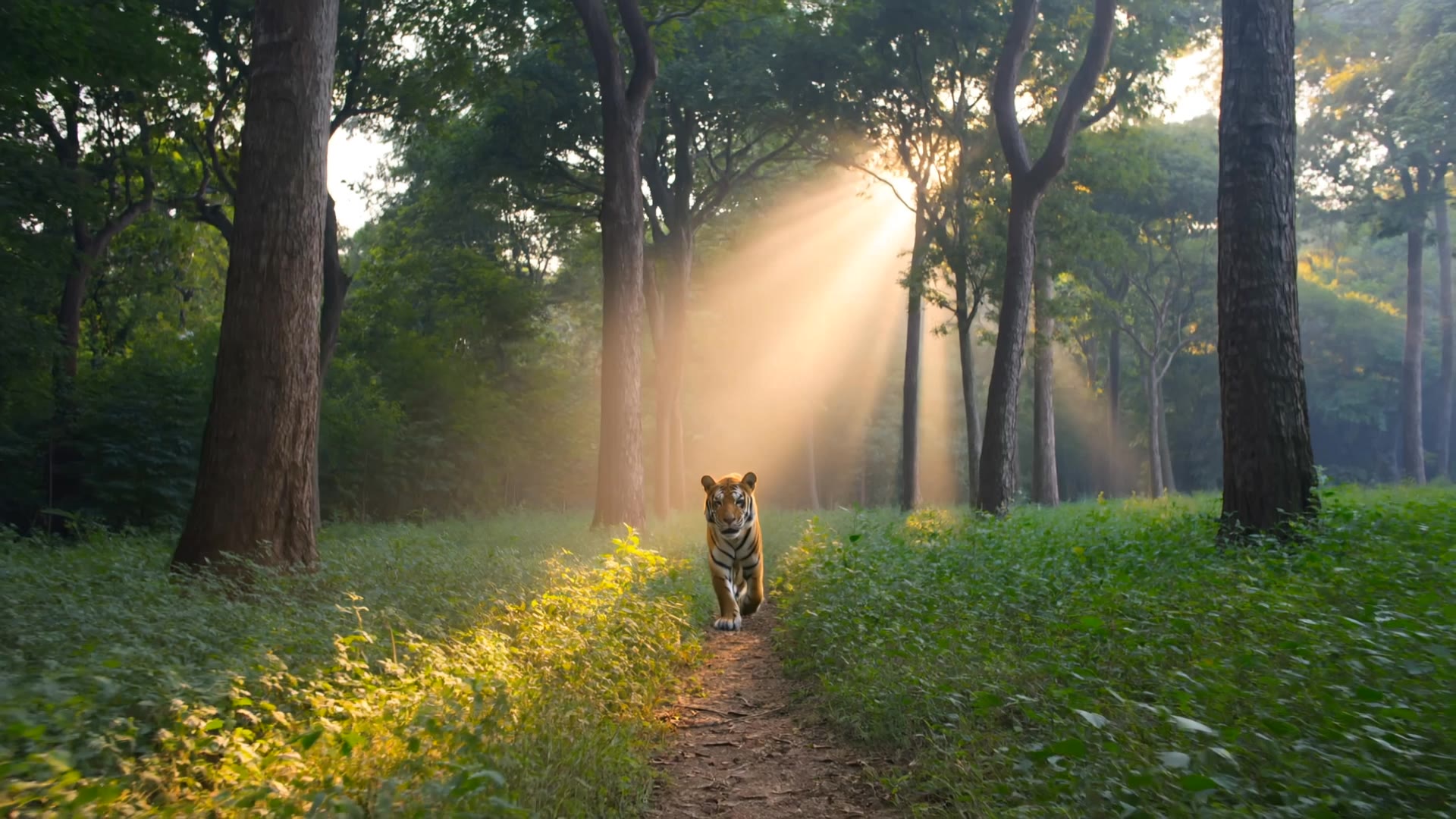 majestic bengal tiger - tiger scene AI video