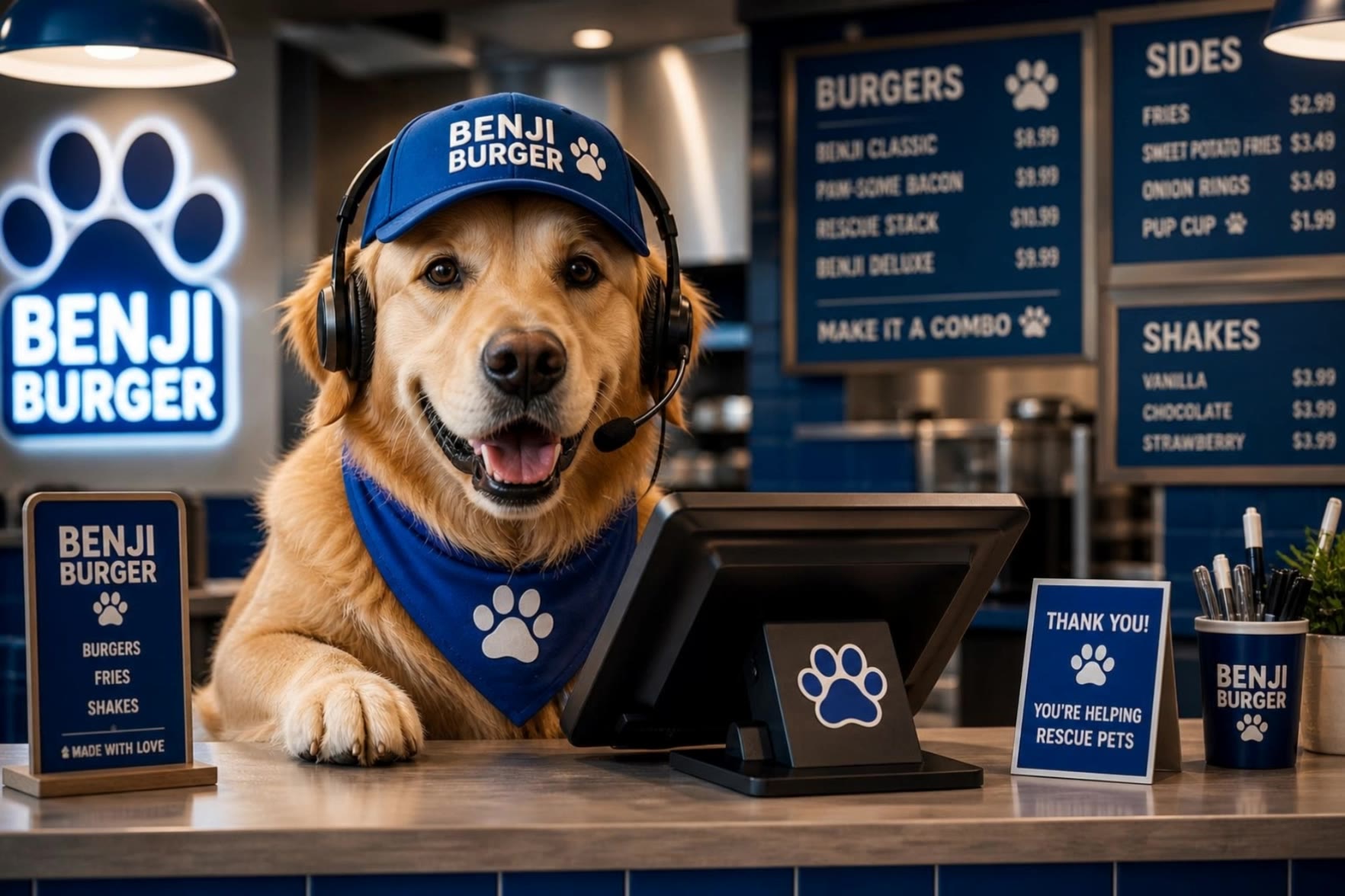 Benji Burger 1 - burger desktop wallpaper AI video