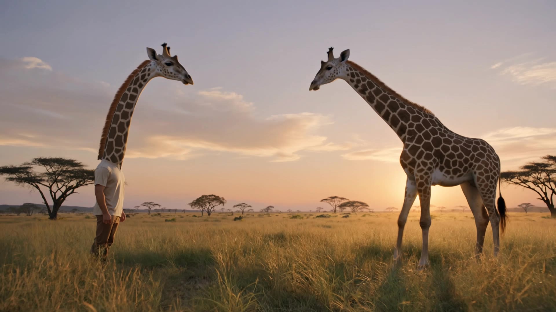 Kling AI work 315374047322818 - color picture of a giraffe AI video