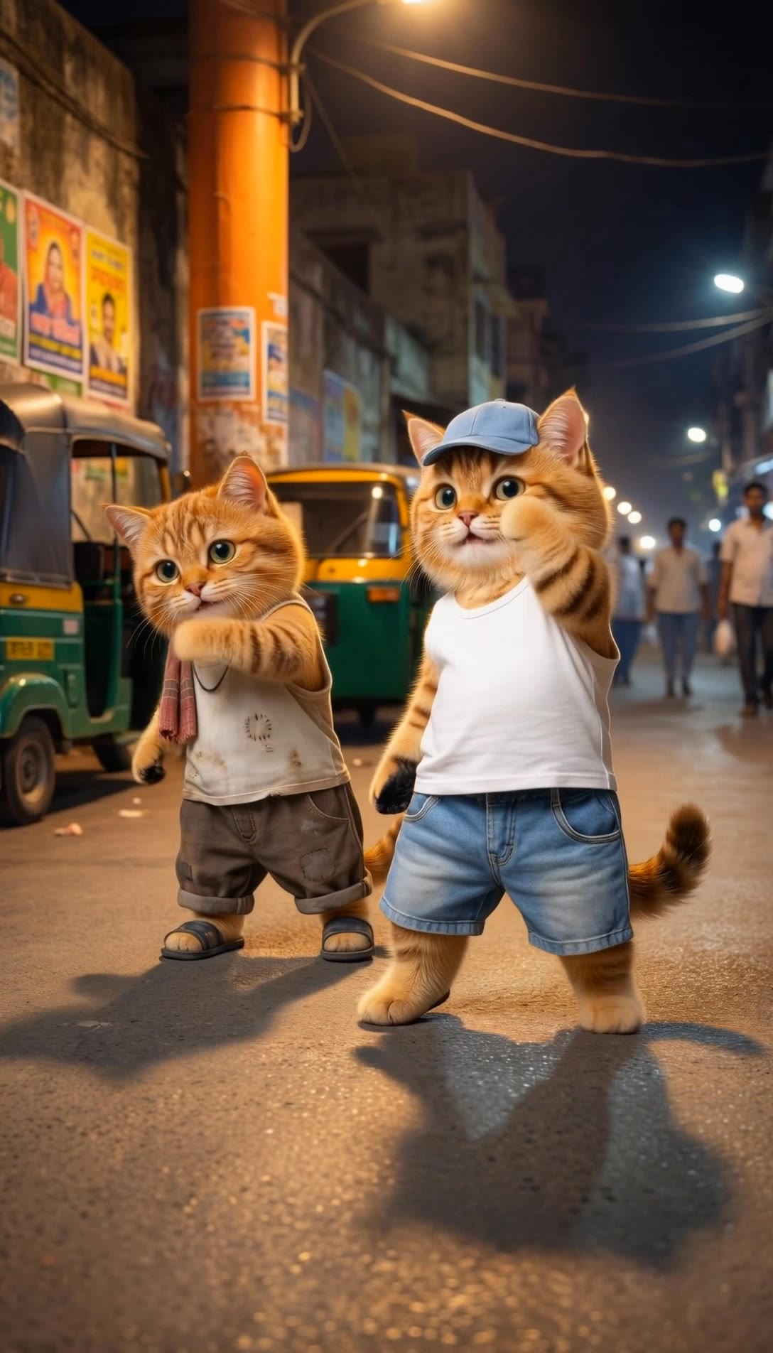 Indian tabby cats - anime indian characters AI video
