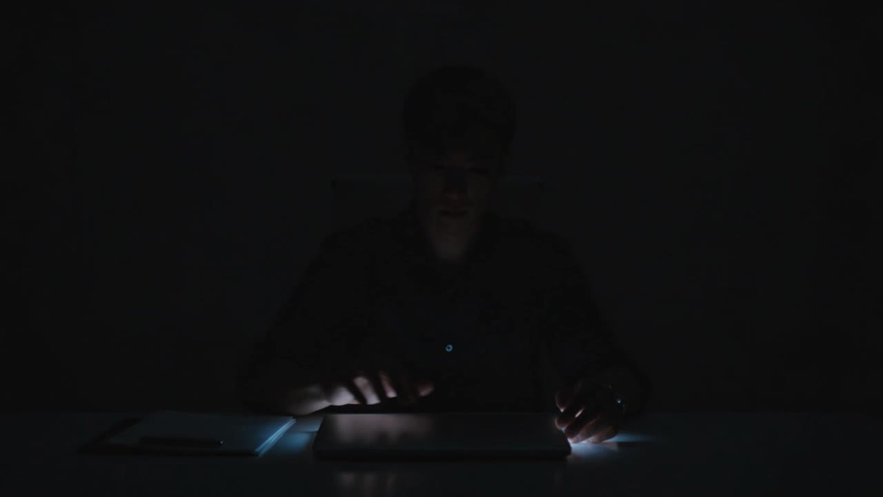 Midnight Video Call - shaky laptop screen AI video