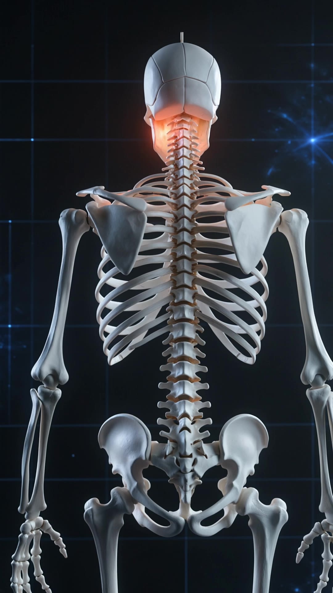 skeletal render of a human - human v4 AI video