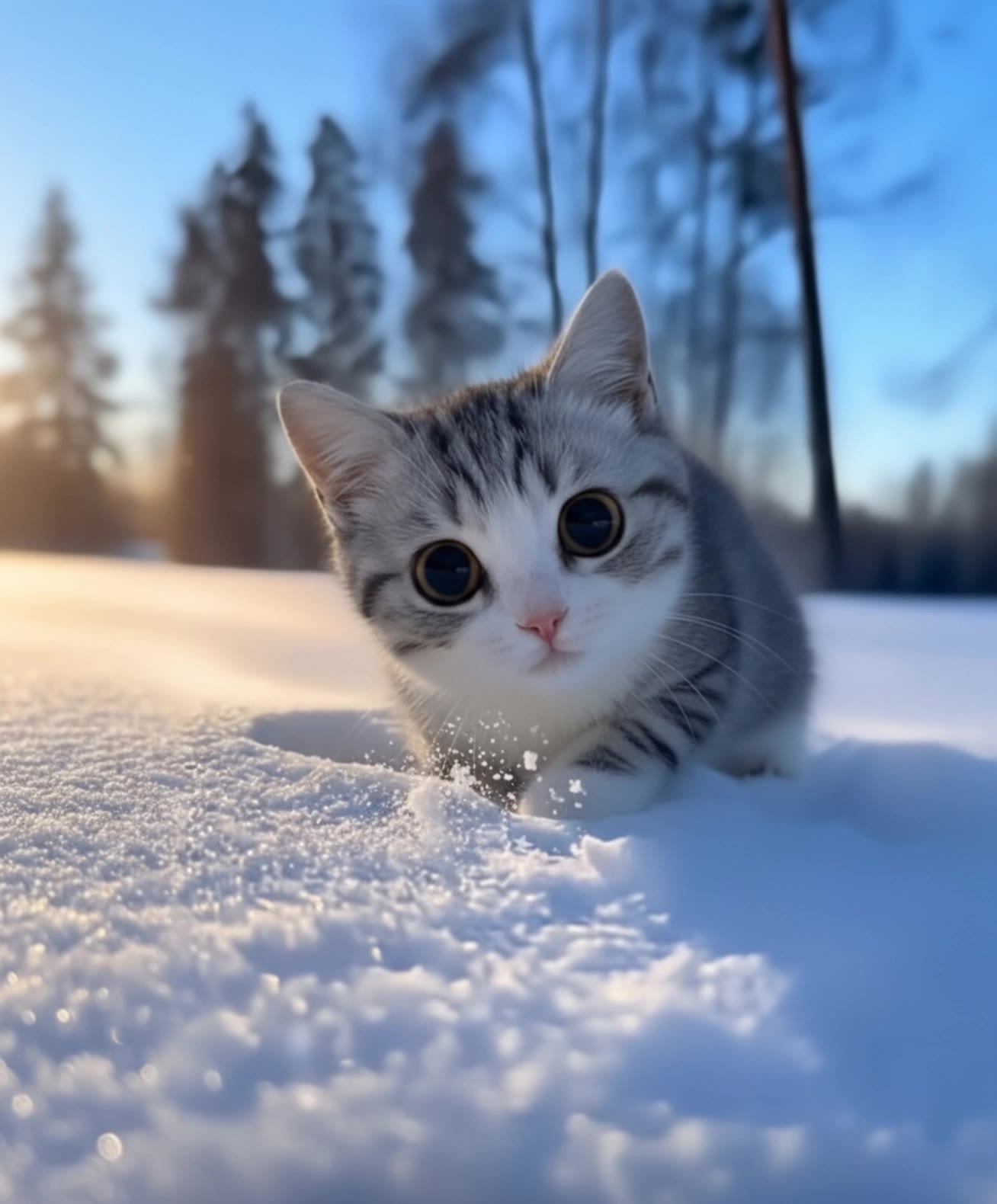 Snow Kitten - snow kling ai AI video