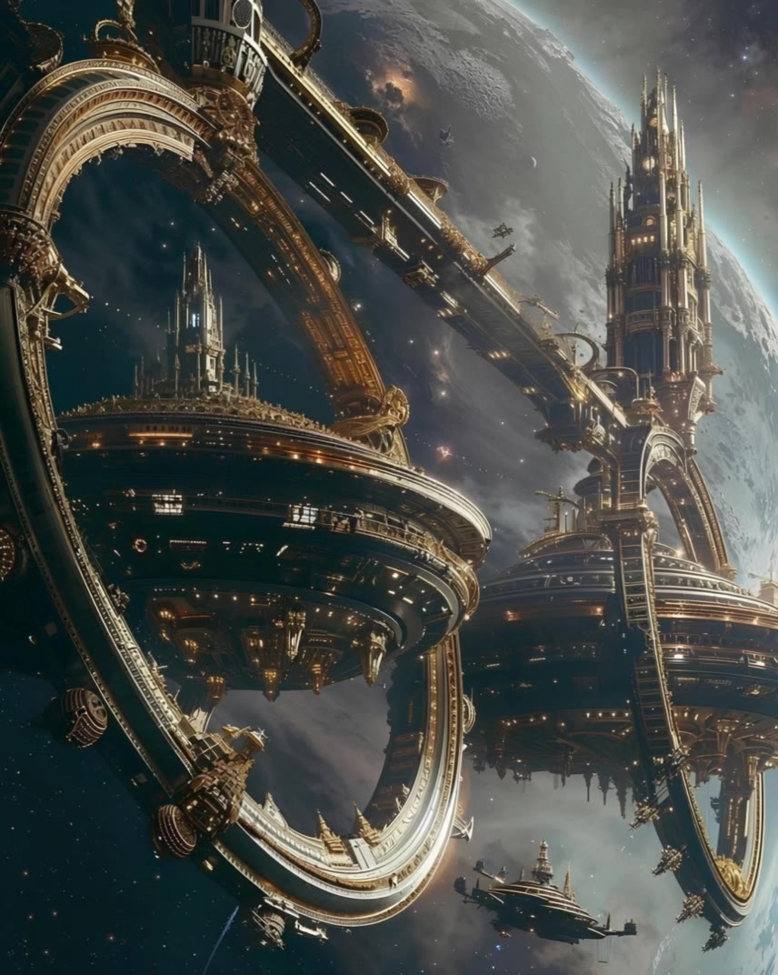 Futuristic space city - futuristic style AI video