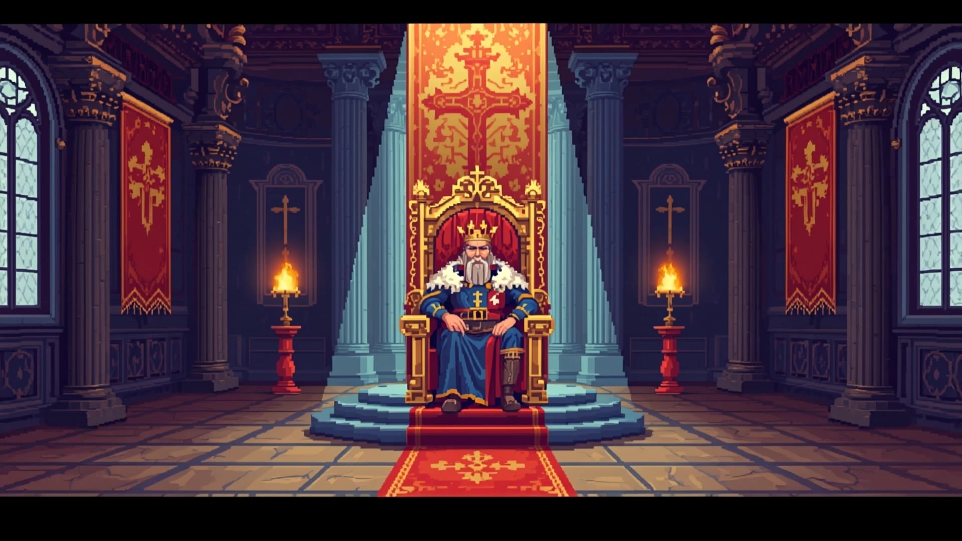 Pixel Art Medieval King Loop - art and motion AI video
