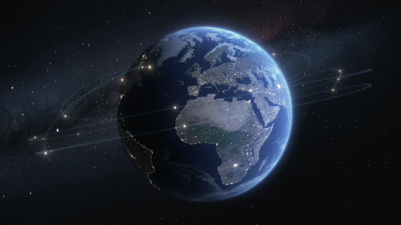 Planet Earth viewed from space - earth globe image AI video