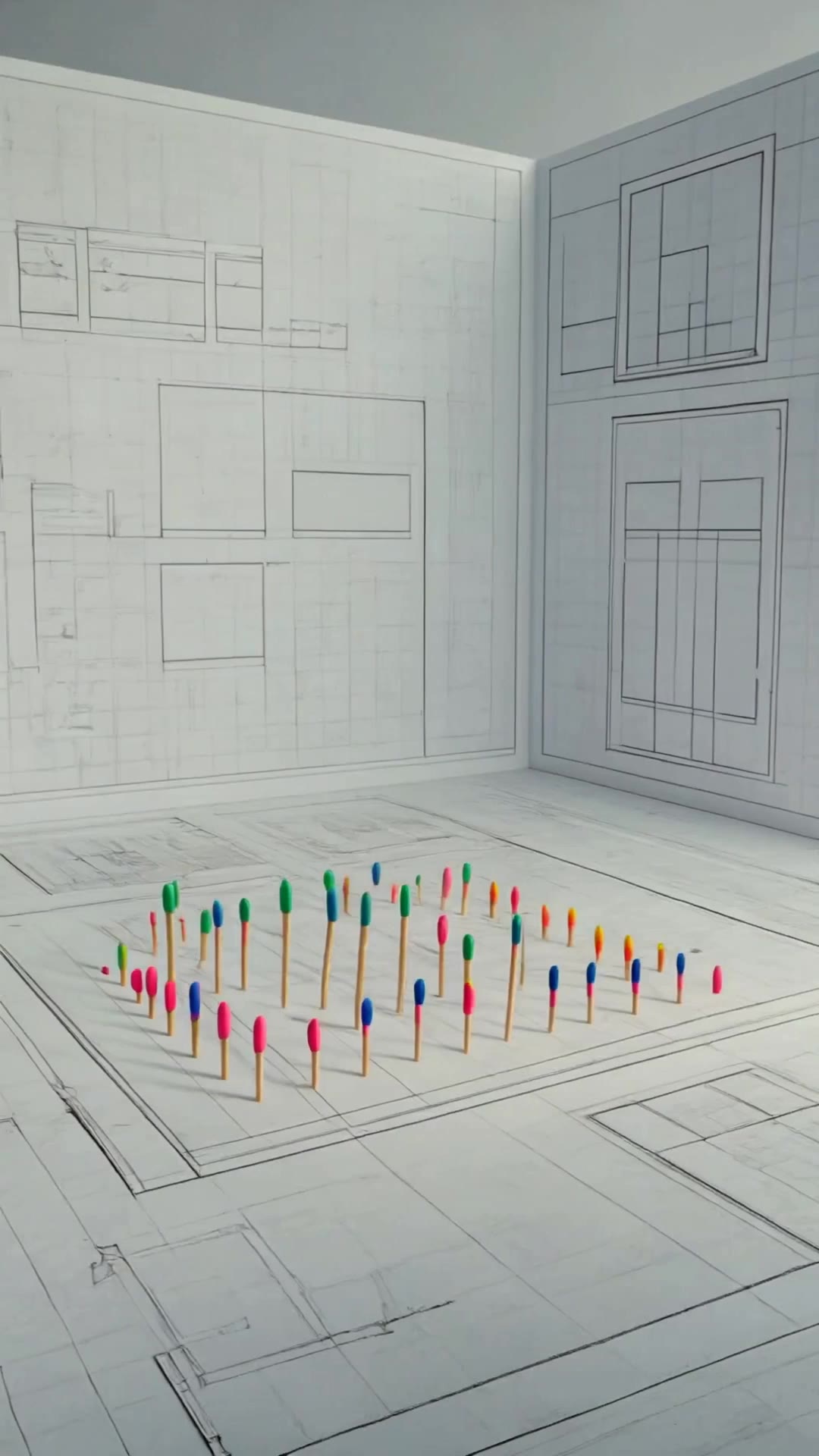 A clean architectural blueprint - blueprint builder free AI video