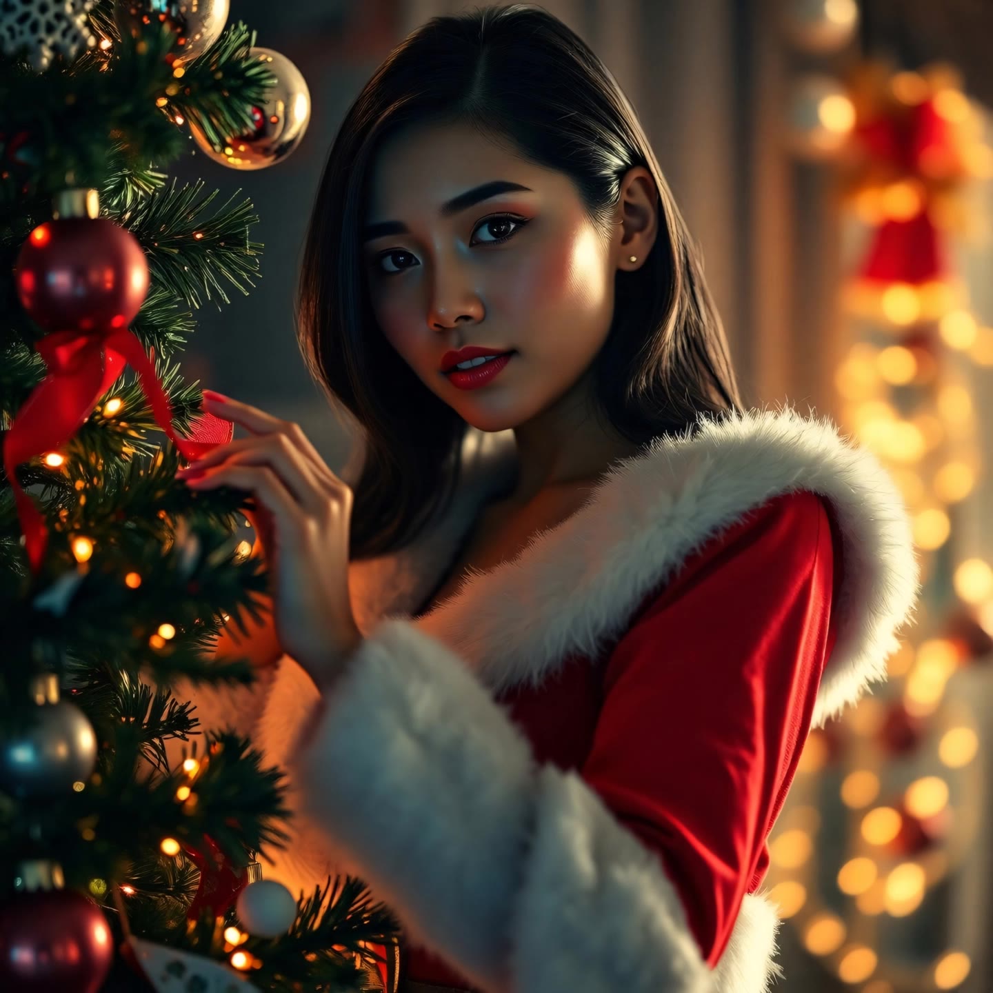 Christmas tree finishing. - christmas postcards free online AI video