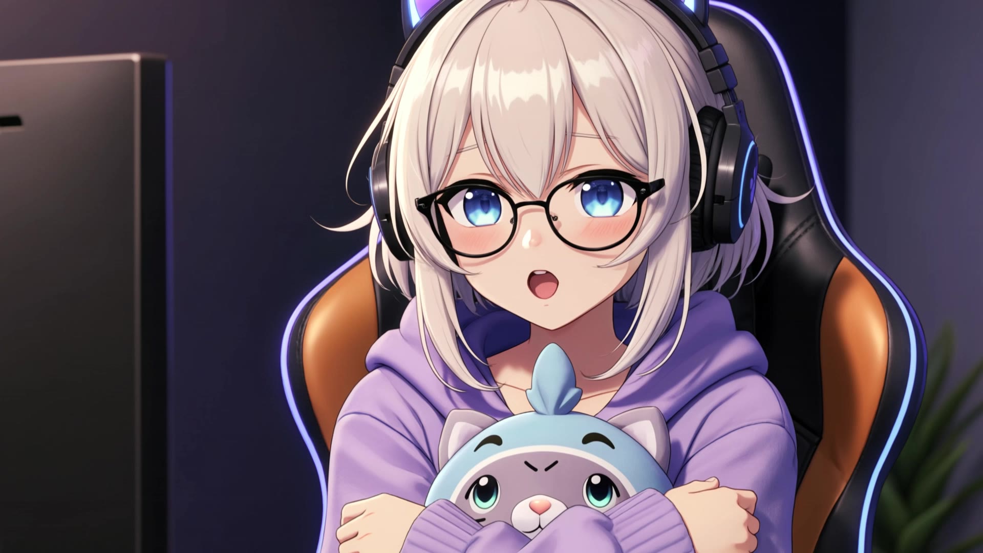 lora - platinum purple hair AI video