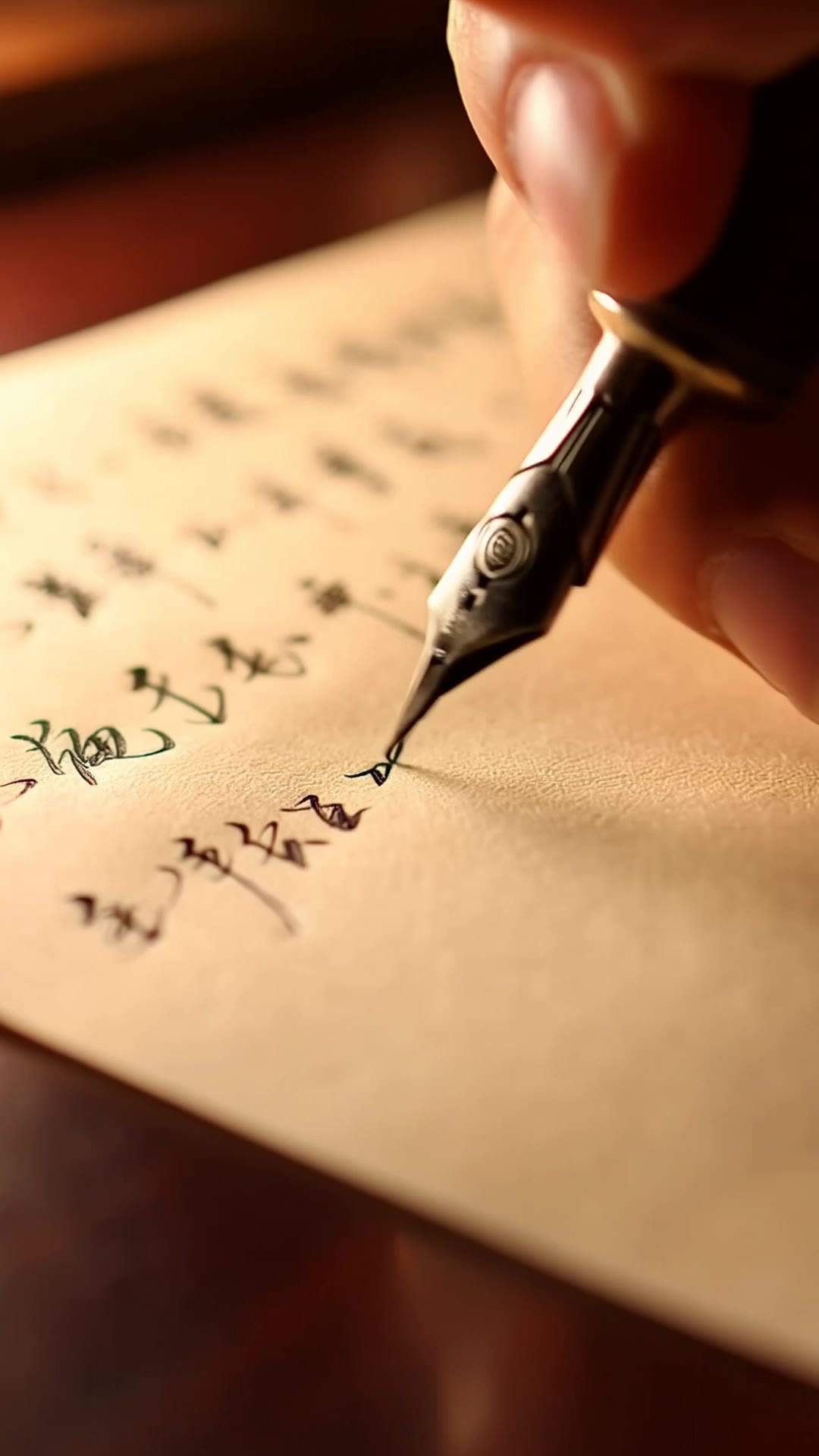 calligraphy writing asmr - writing prompts generator AI video