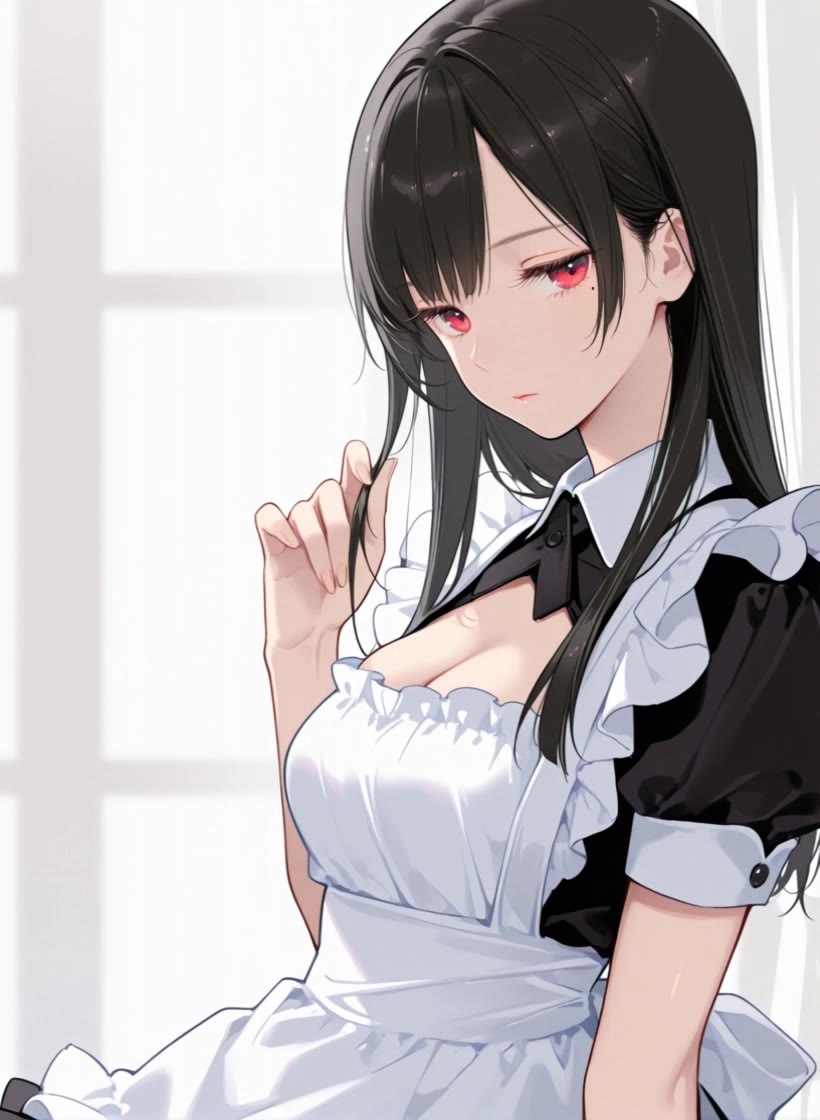The maid with the droopy eyes - anime eyes reference AI video
