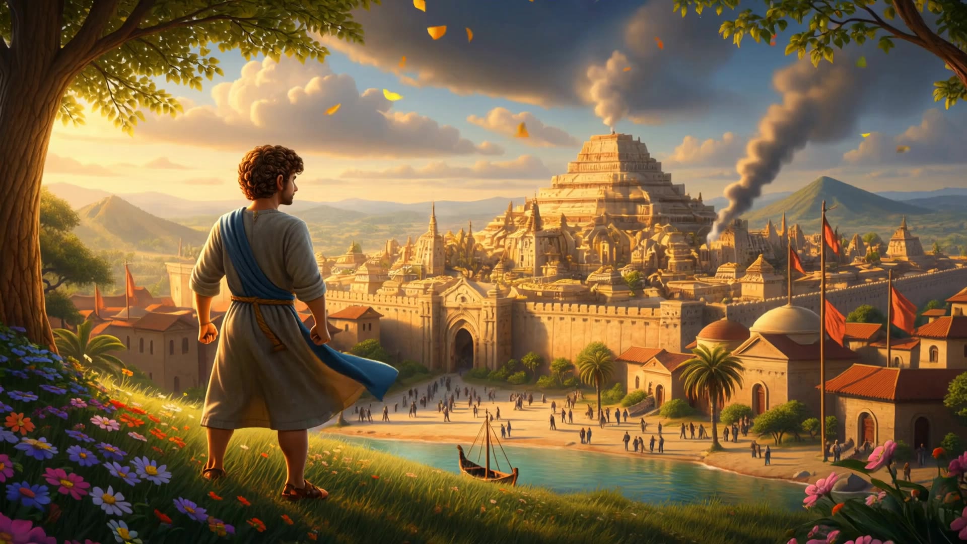 Jonah Looking into the City - fantasy city map builder AI video