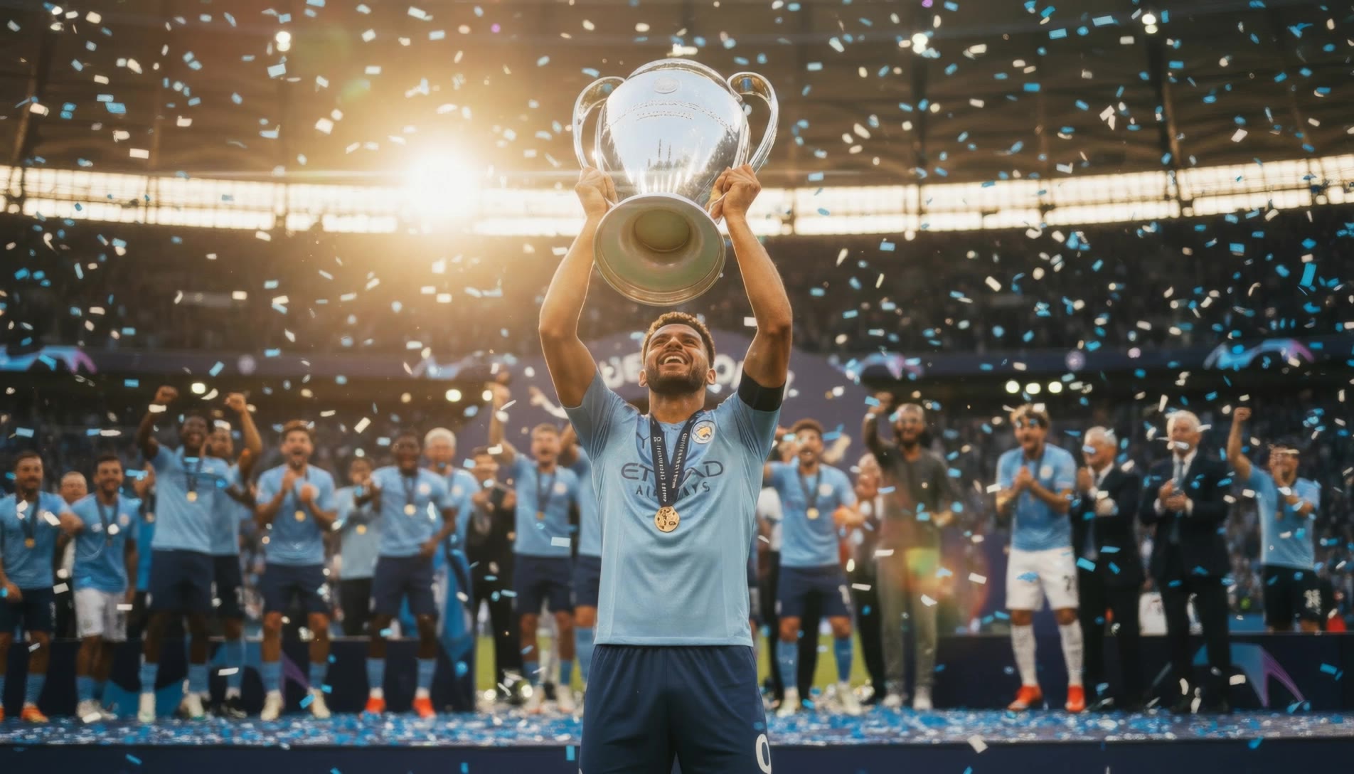 Kling AI work 294407046527204 - trophy celebration AI video