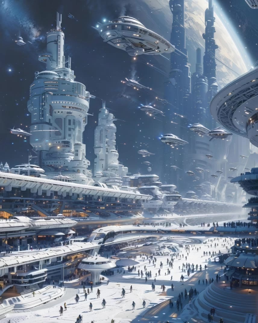 A futuristic cityscape - futuristic style AI video
