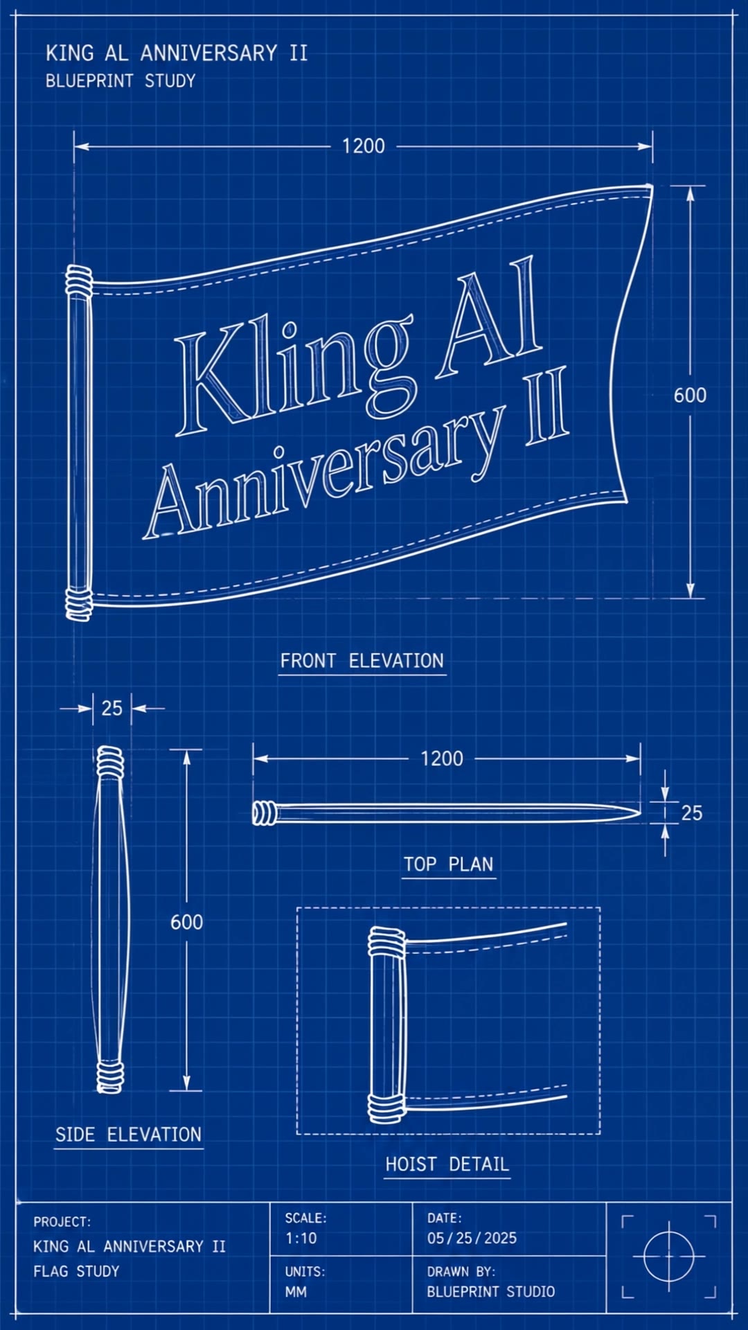 Kling AI Flag Design - image blueprint AI video