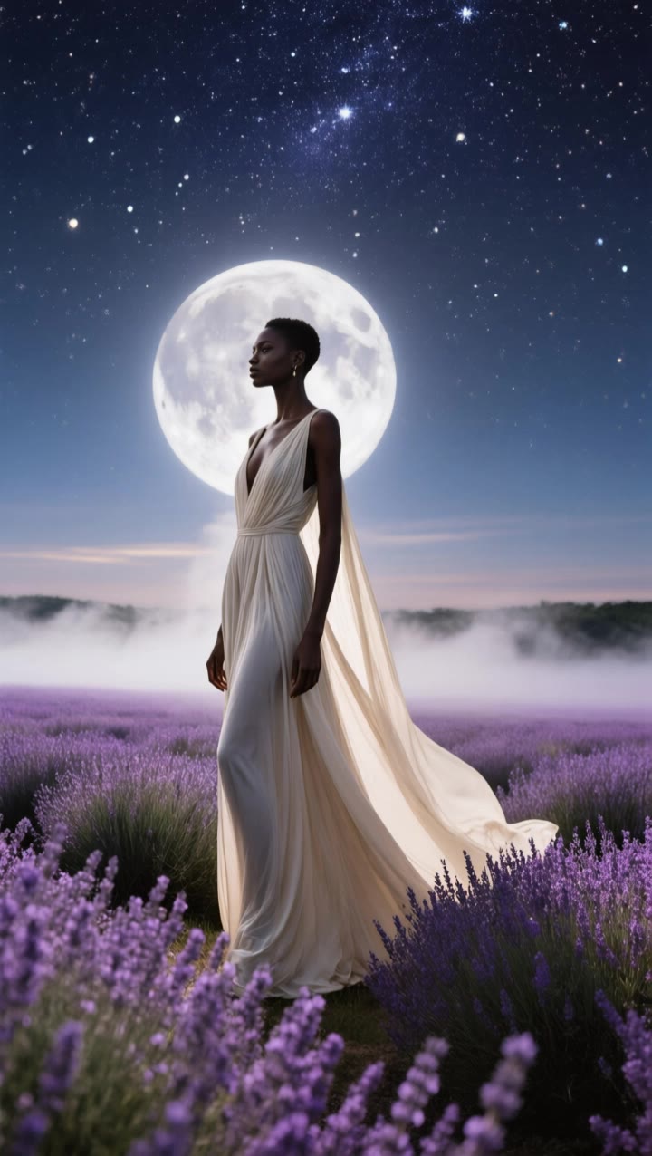 Under a dusk sky - elegant poses AI video