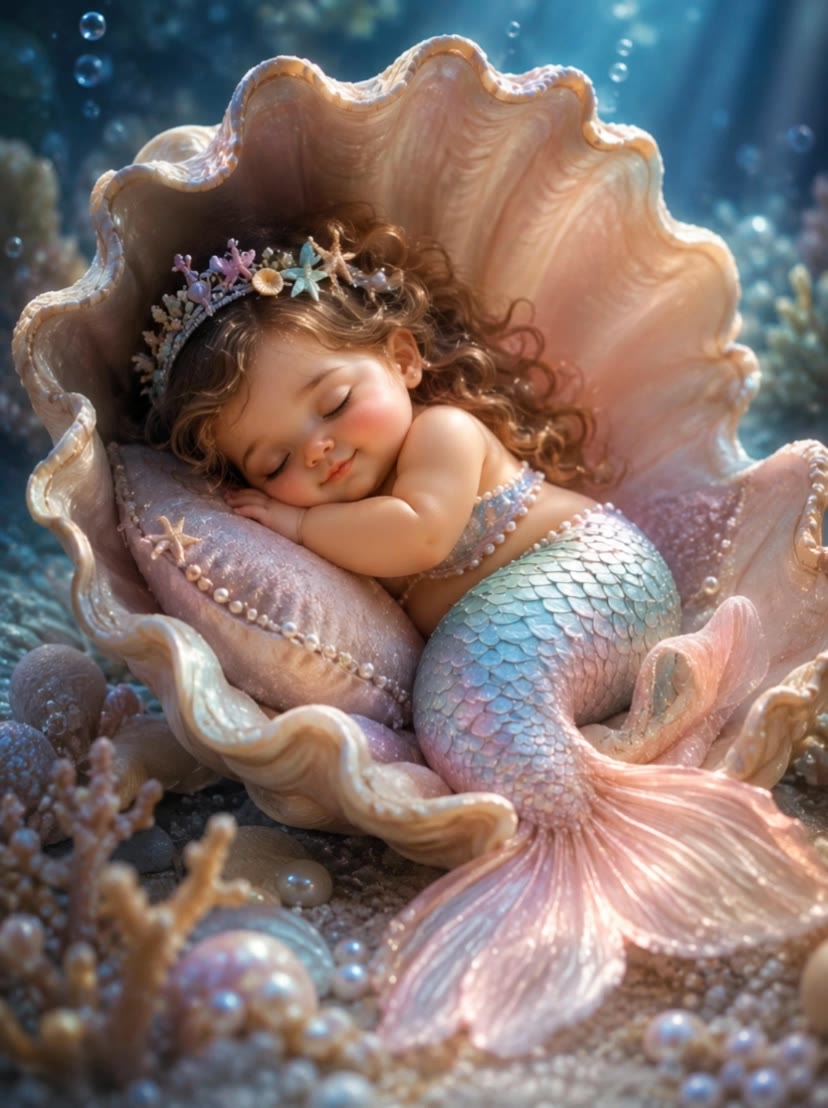 Chubby mermaid - real mermaid images AI video