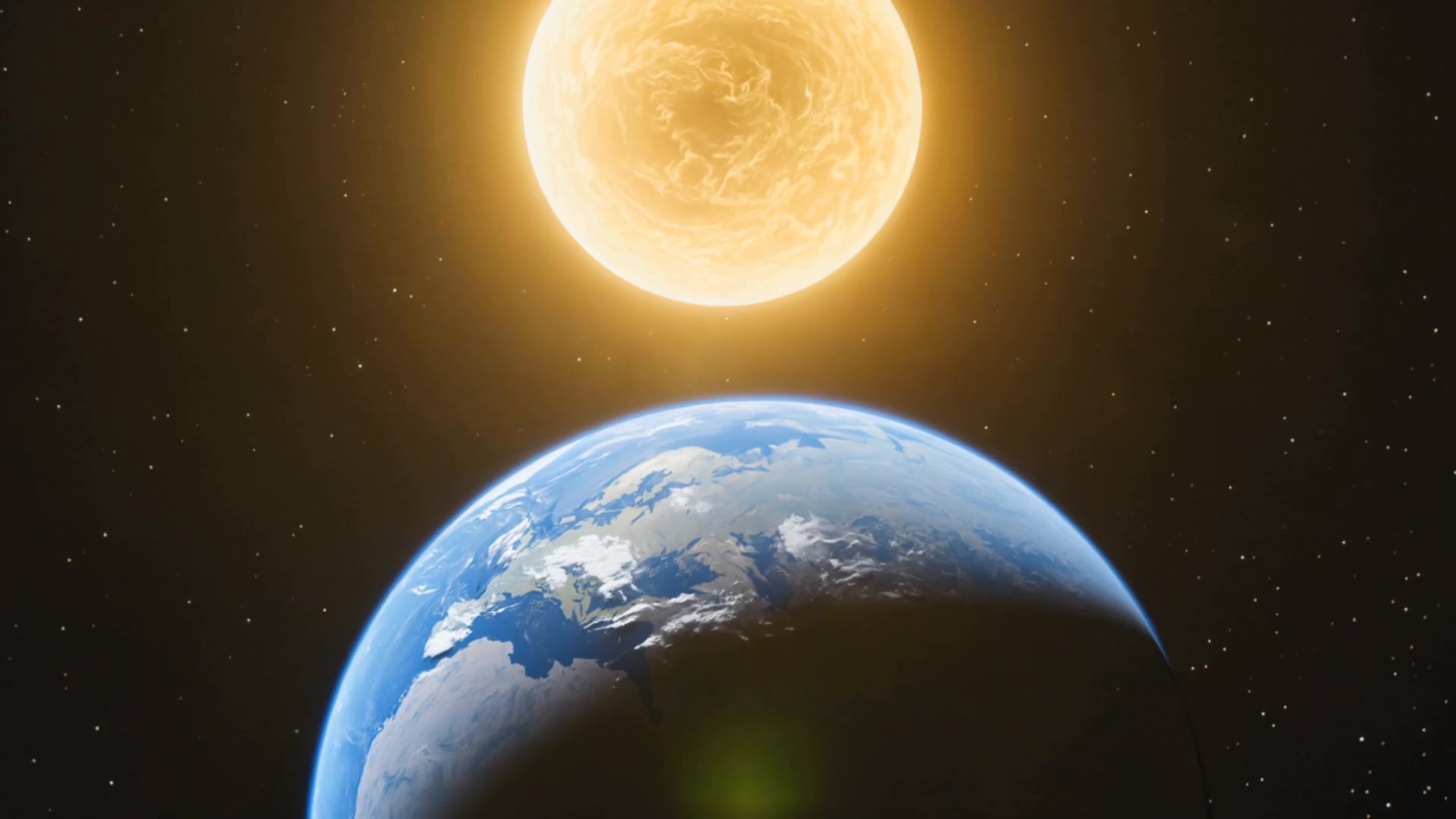 The sun and the earth  - images of the earth AI video
