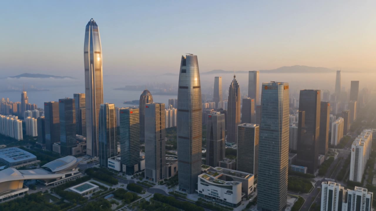 Drone image city  - hexa drone AI video