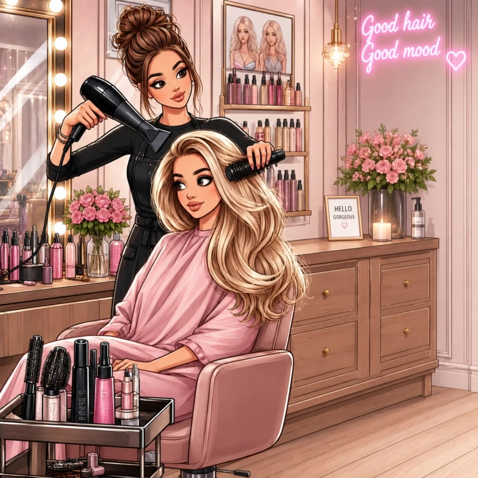 Hair Salon LipSync Test - current hair styles AI video