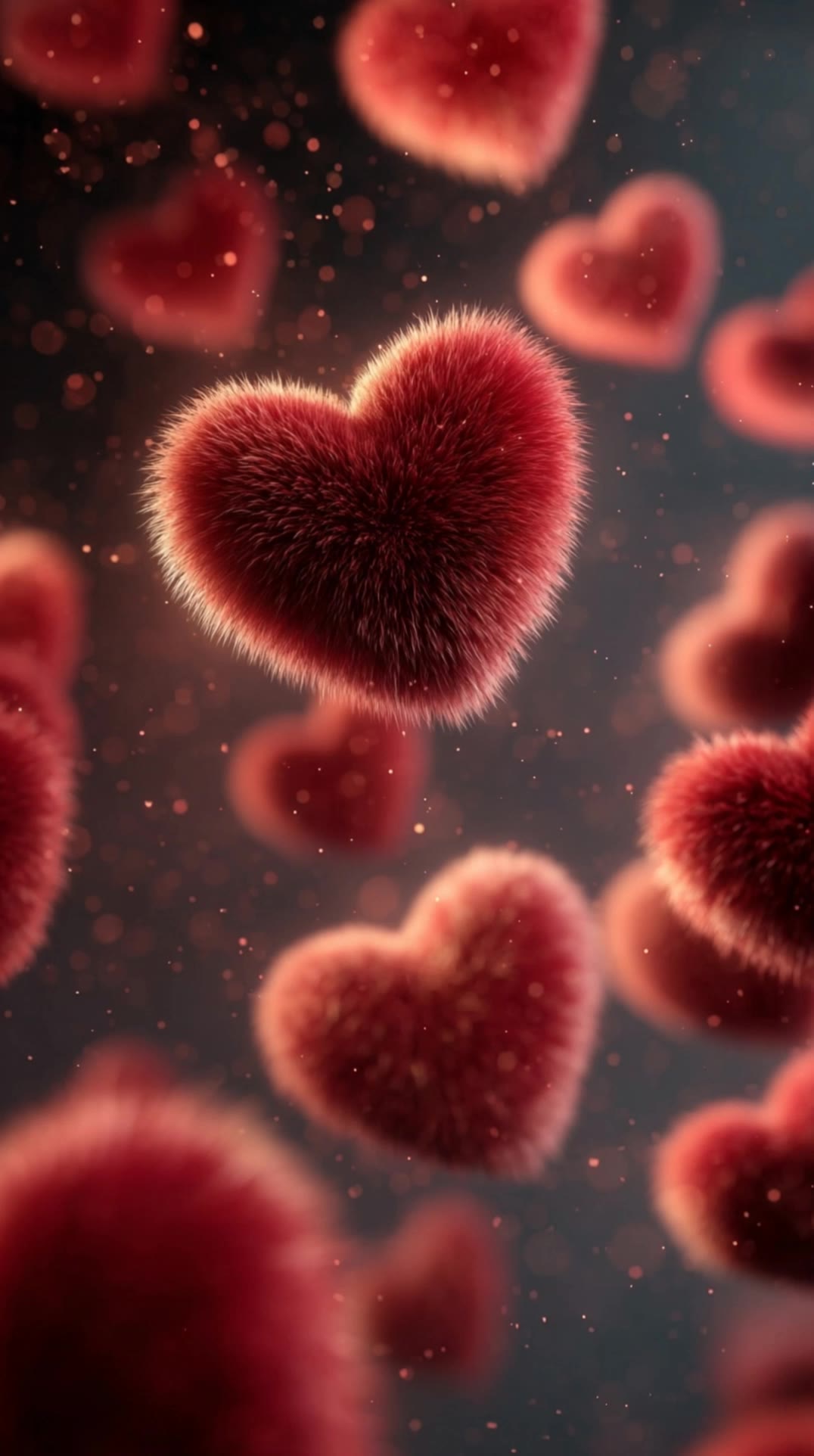 Furry red hearts flying up - furry image generator AI video