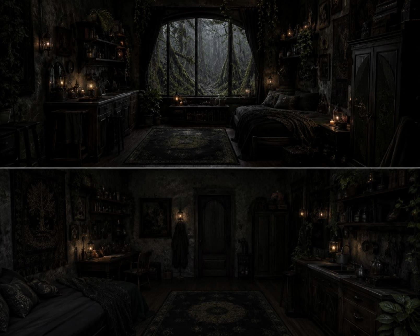 dark fantasy apartment - dark fantasy style AI video