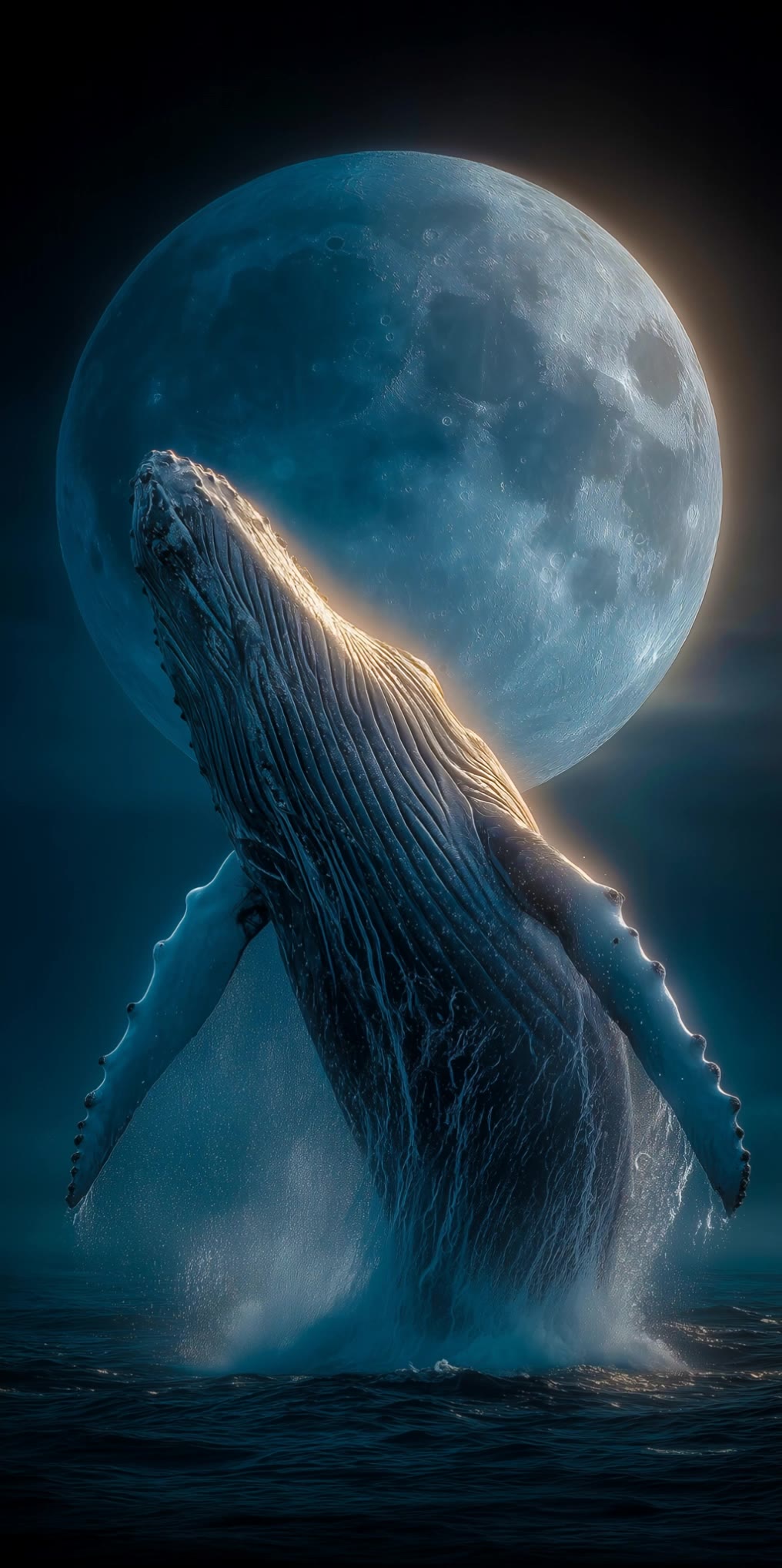 Whale and moon - whale album cover AI video