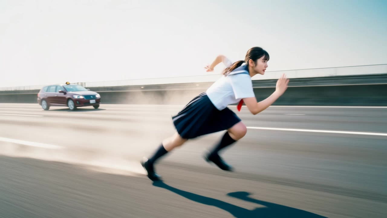running woman - fast running gif AI video